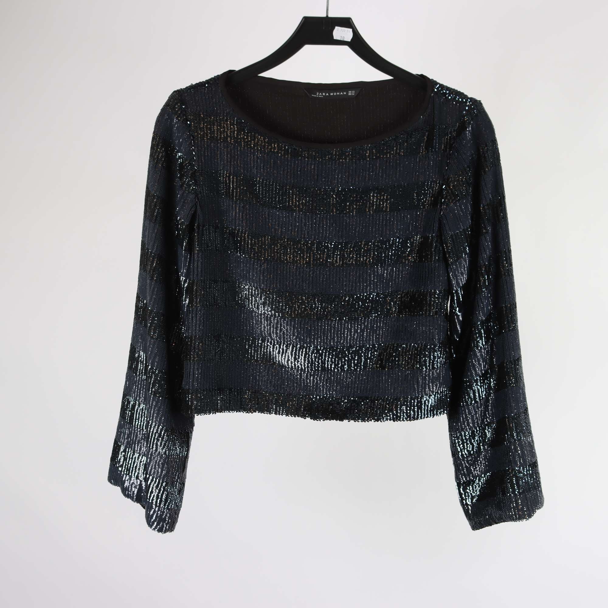 Blus, Zara, blå, paljatter, stl. XS