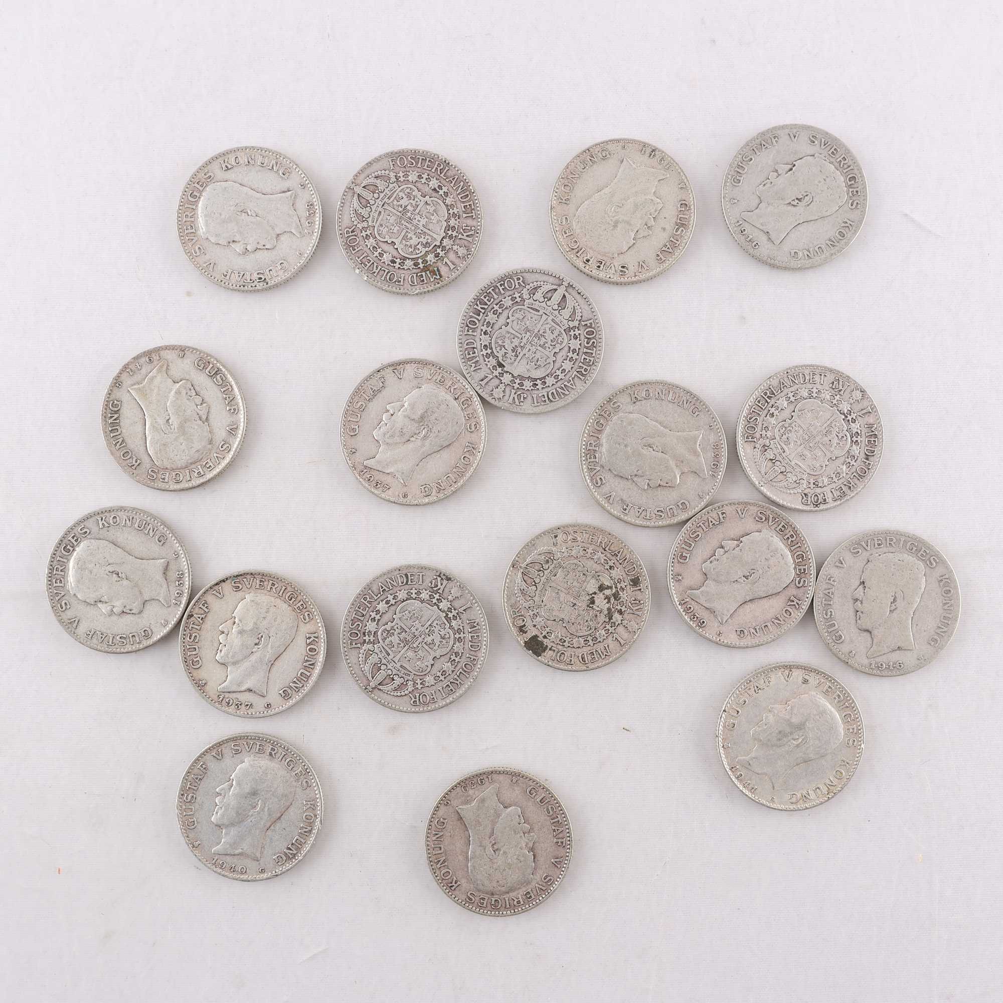 Samling med svenska silvermynt, 80%