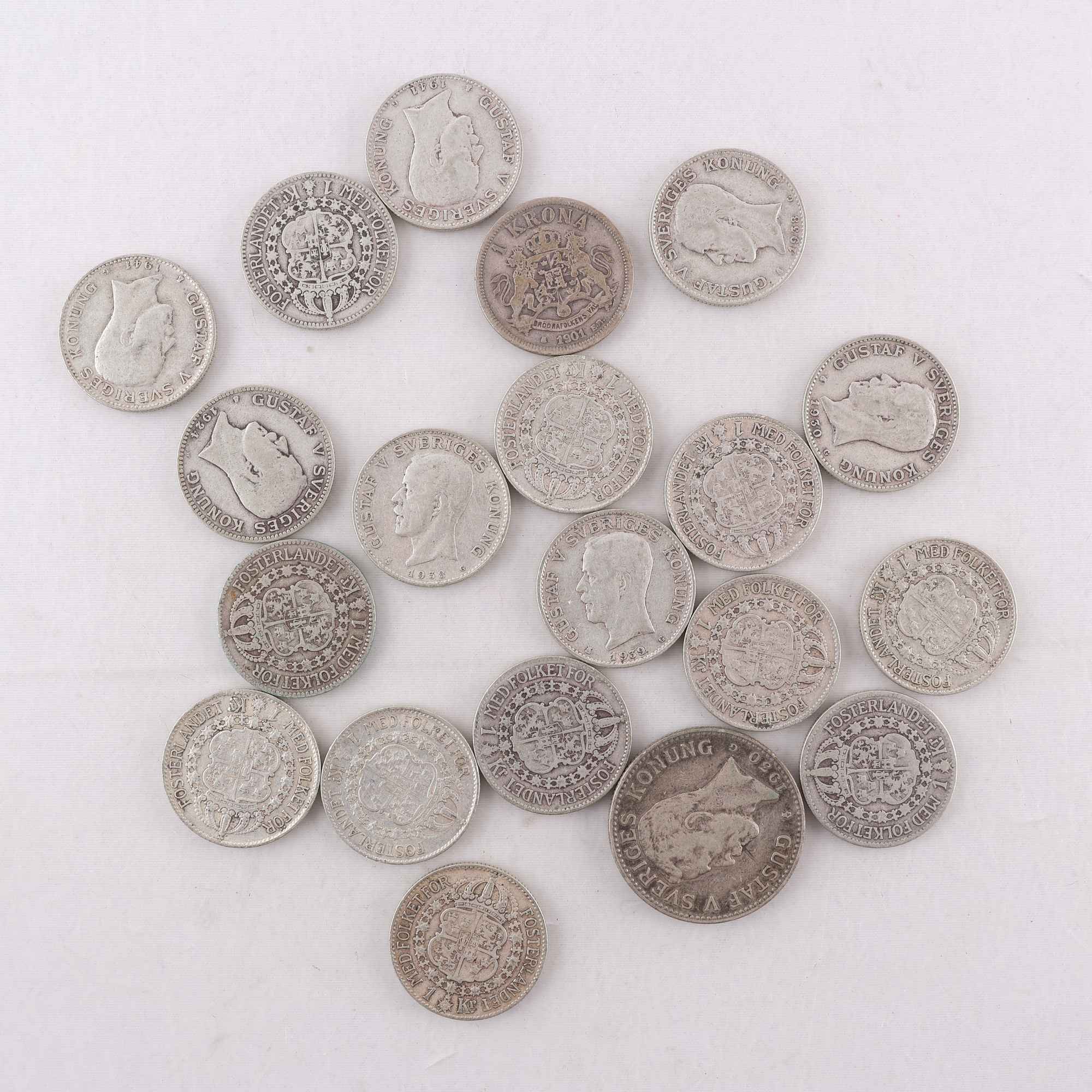 Samling med svenska silvermynt, 80%