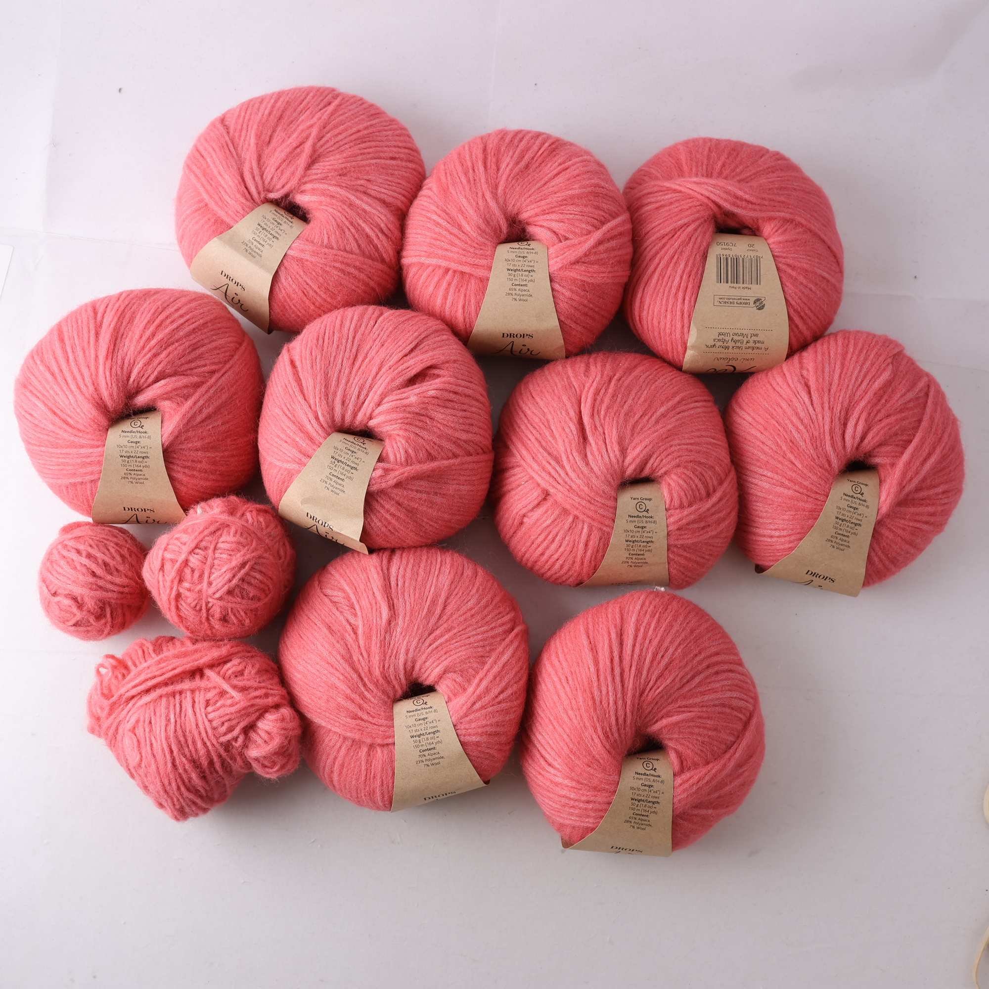Garn, Drops Air, Aprikos, alpaca, ca. 10 st.