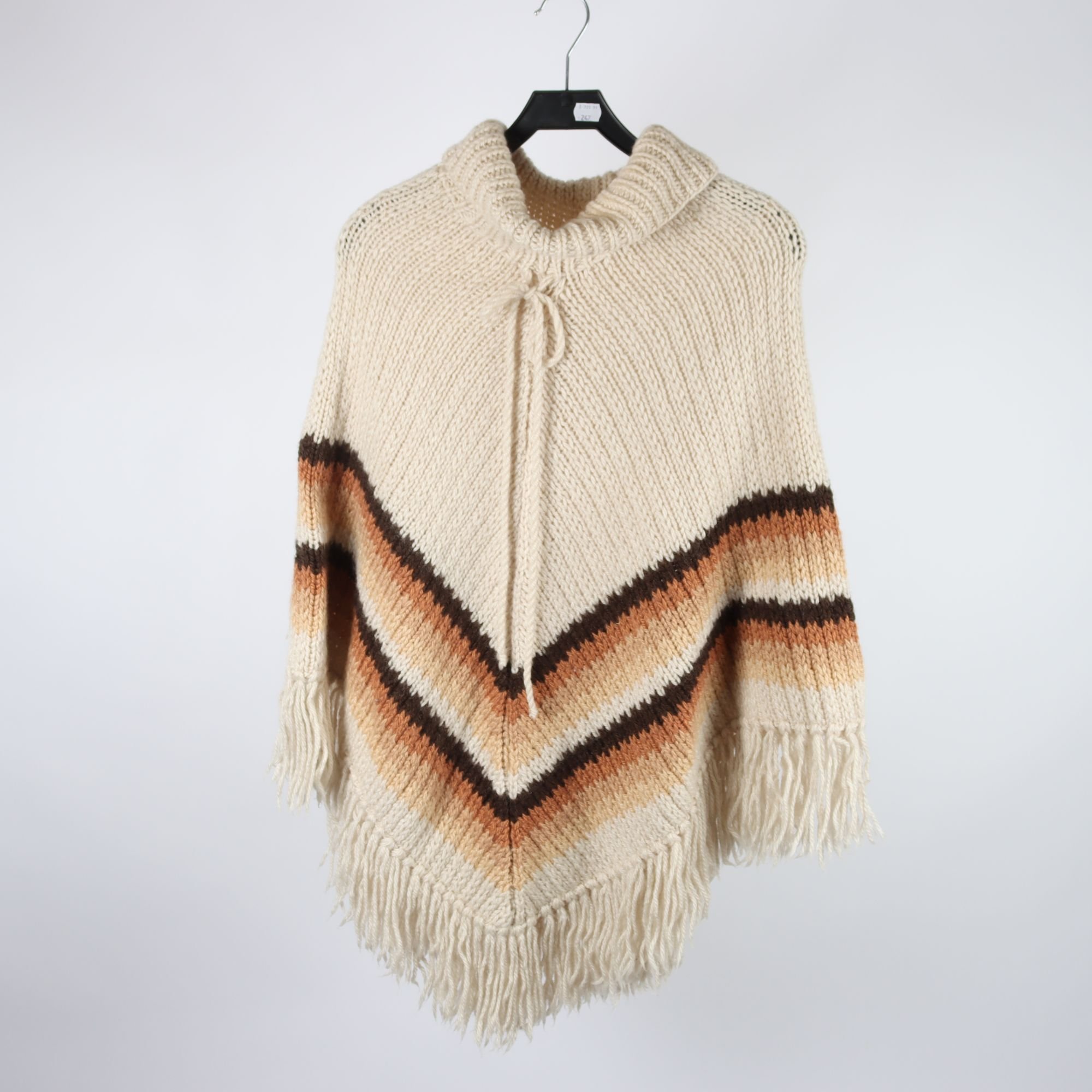 Poncho, Okänd, ljusbeige, brun, stl. One size