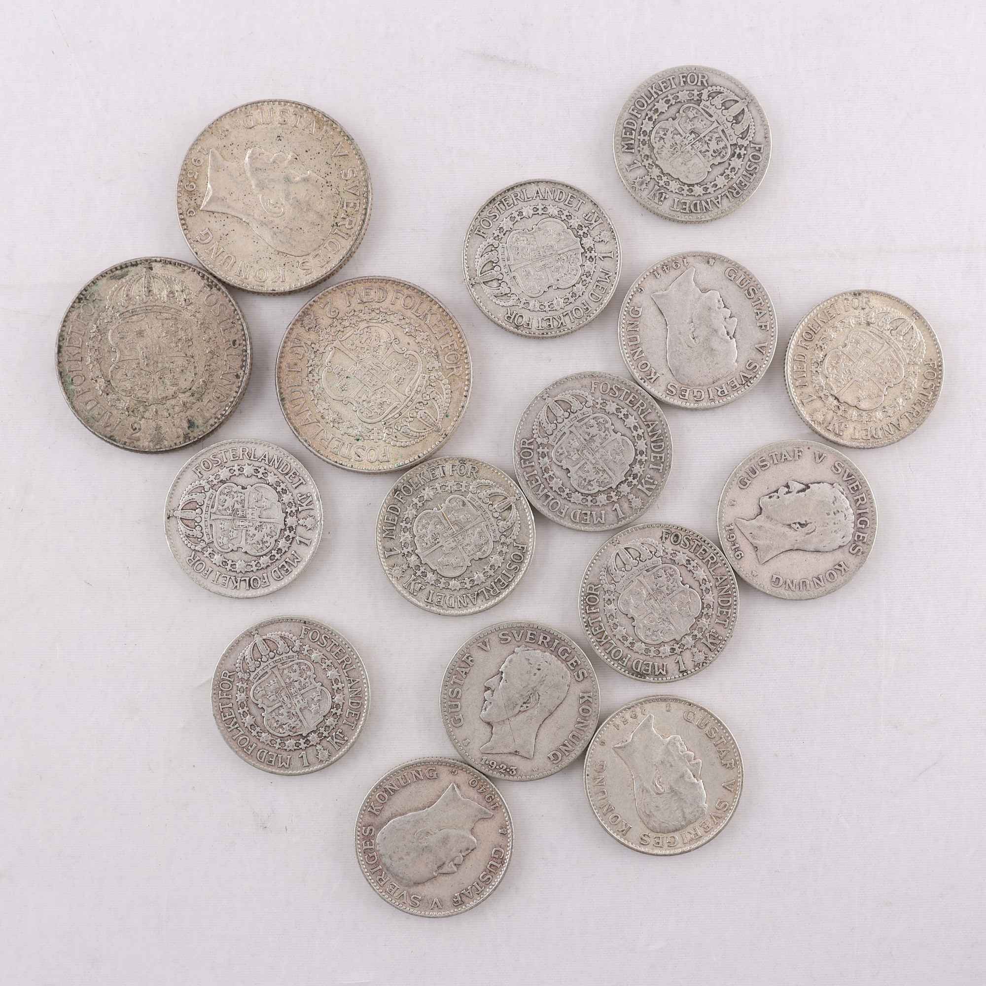 Samling med svenska silvermynt, 80%