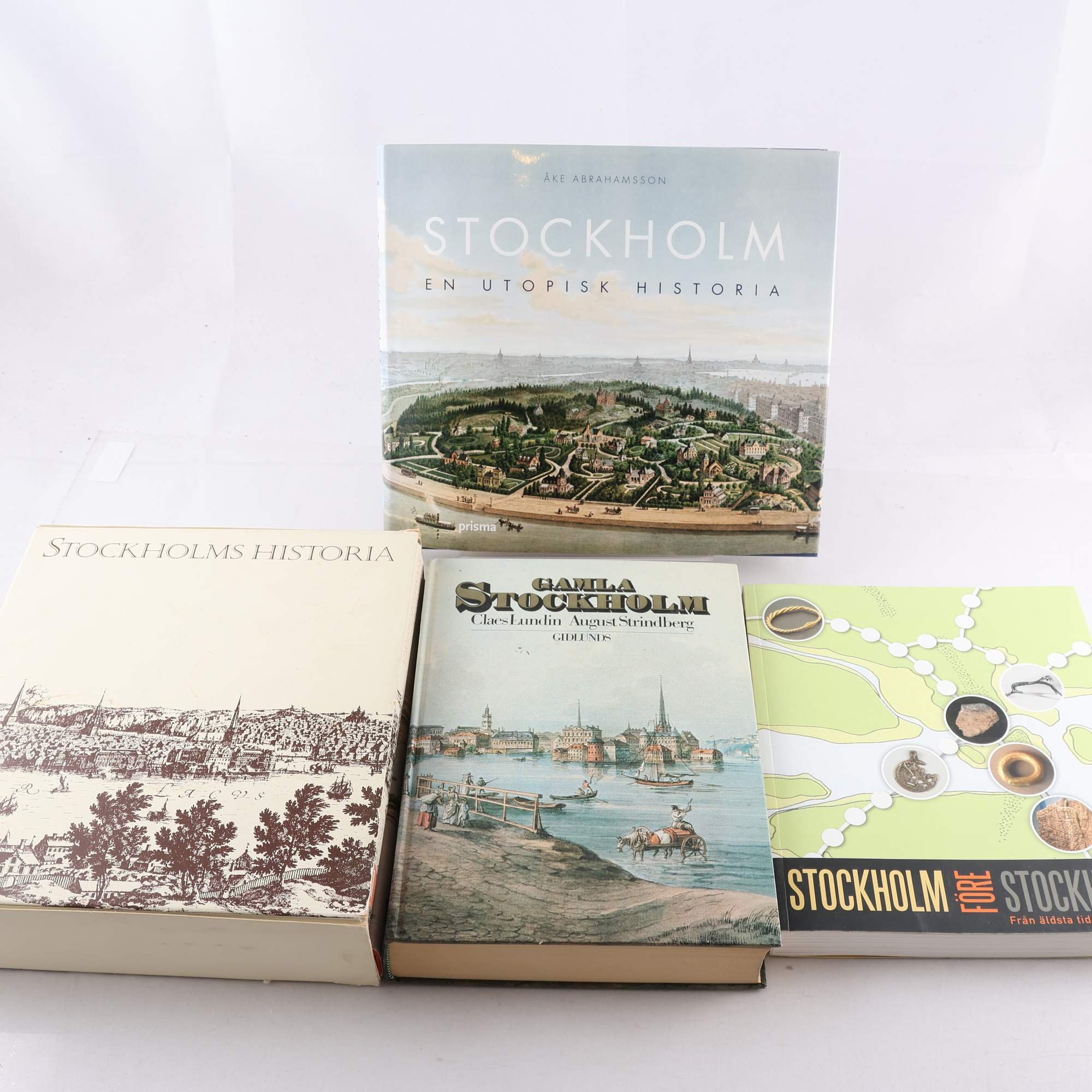 Böcker om Stockholms historia, paket med 5 volymer. Samfraktas ej.
