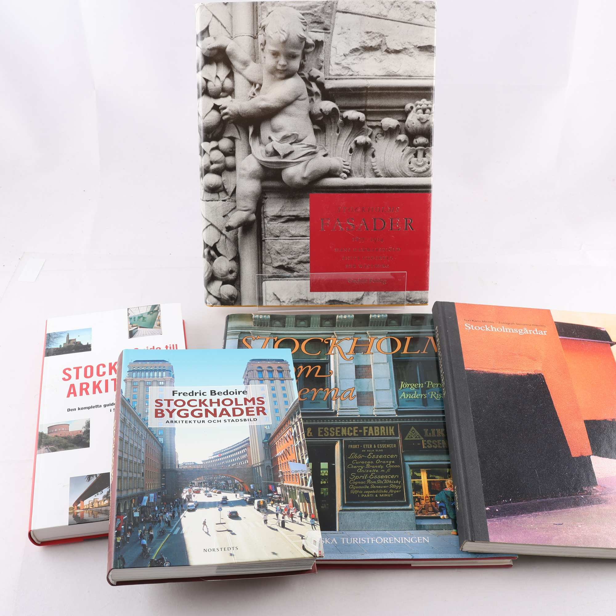 Stockholms arkitektur, bokpaket med 5 volymer. Samfraktas ej.