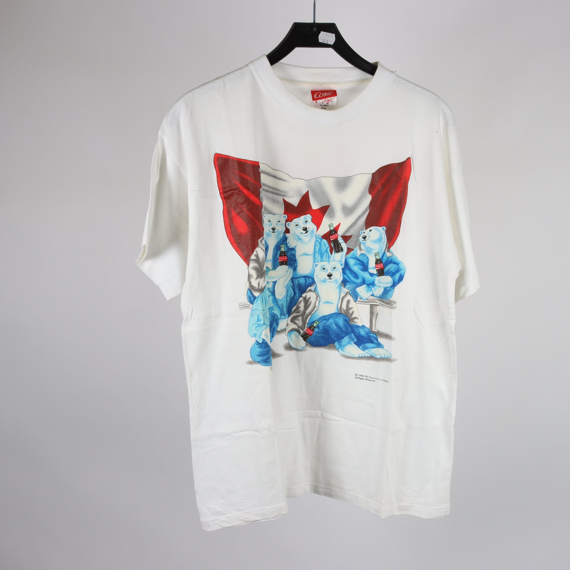 T-shirt, Coke, vit, stl. L