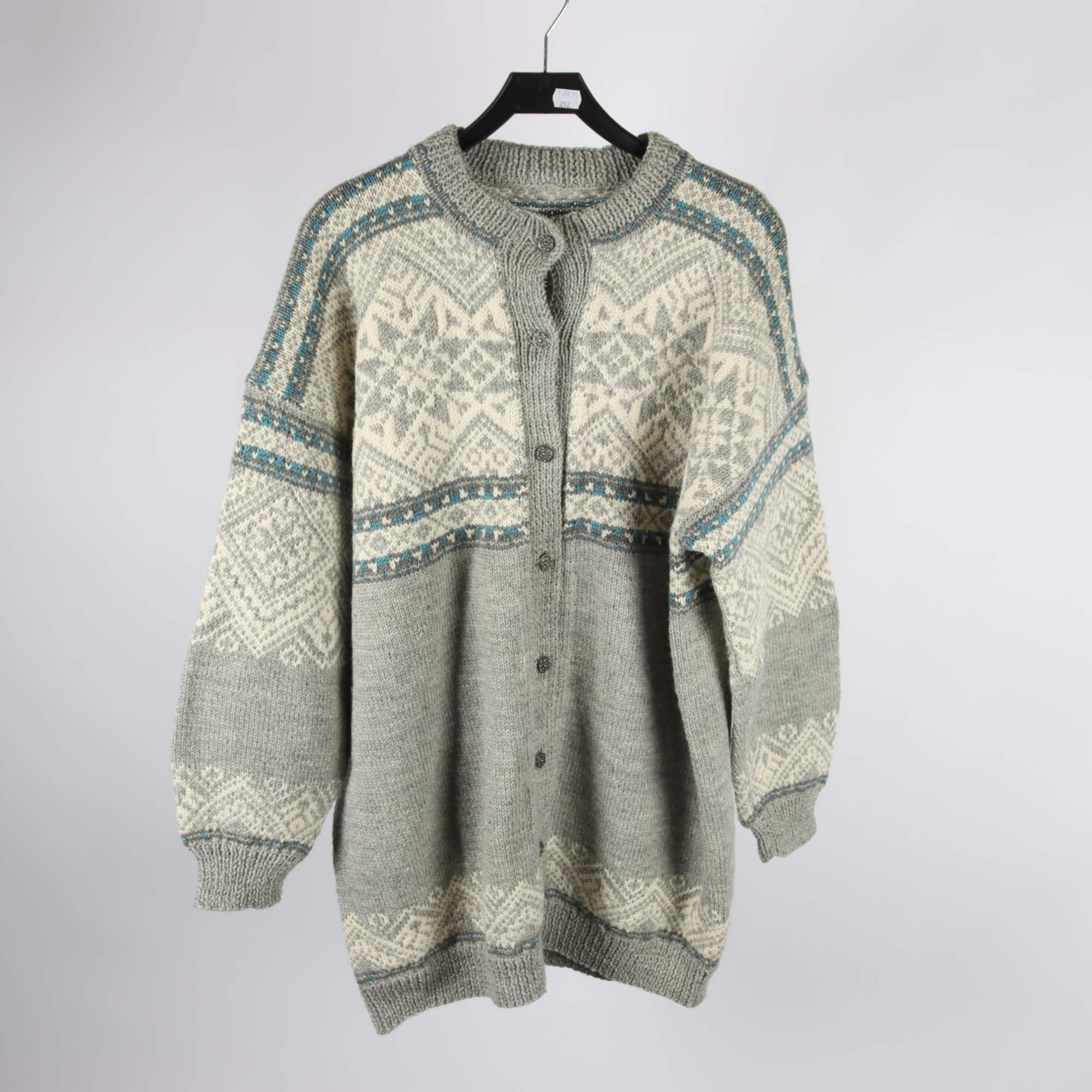 Kofta, Okänd, grå, vit, blå stl ca. XL/XXL