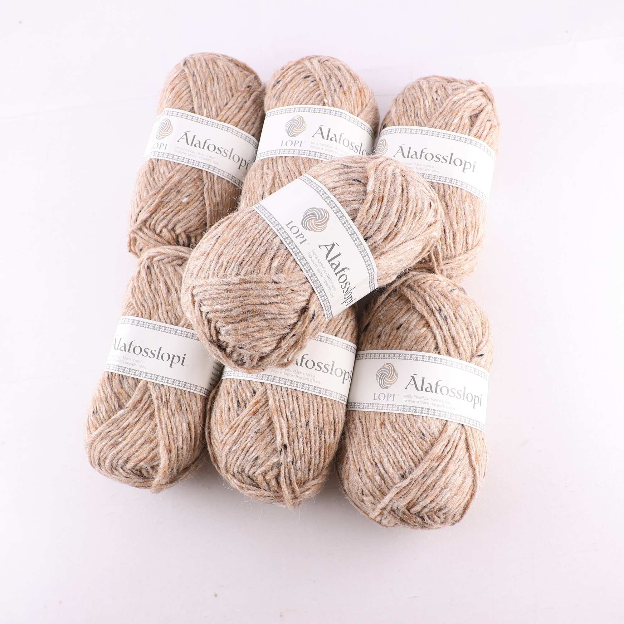 Garn, Alafoss Lopi, Island, beige, ull, 7 st