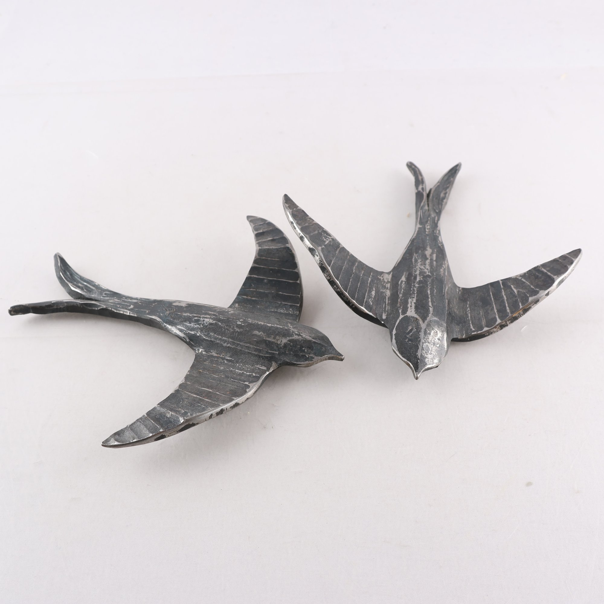 Väggdekoration, metall, svalor, 2 st
