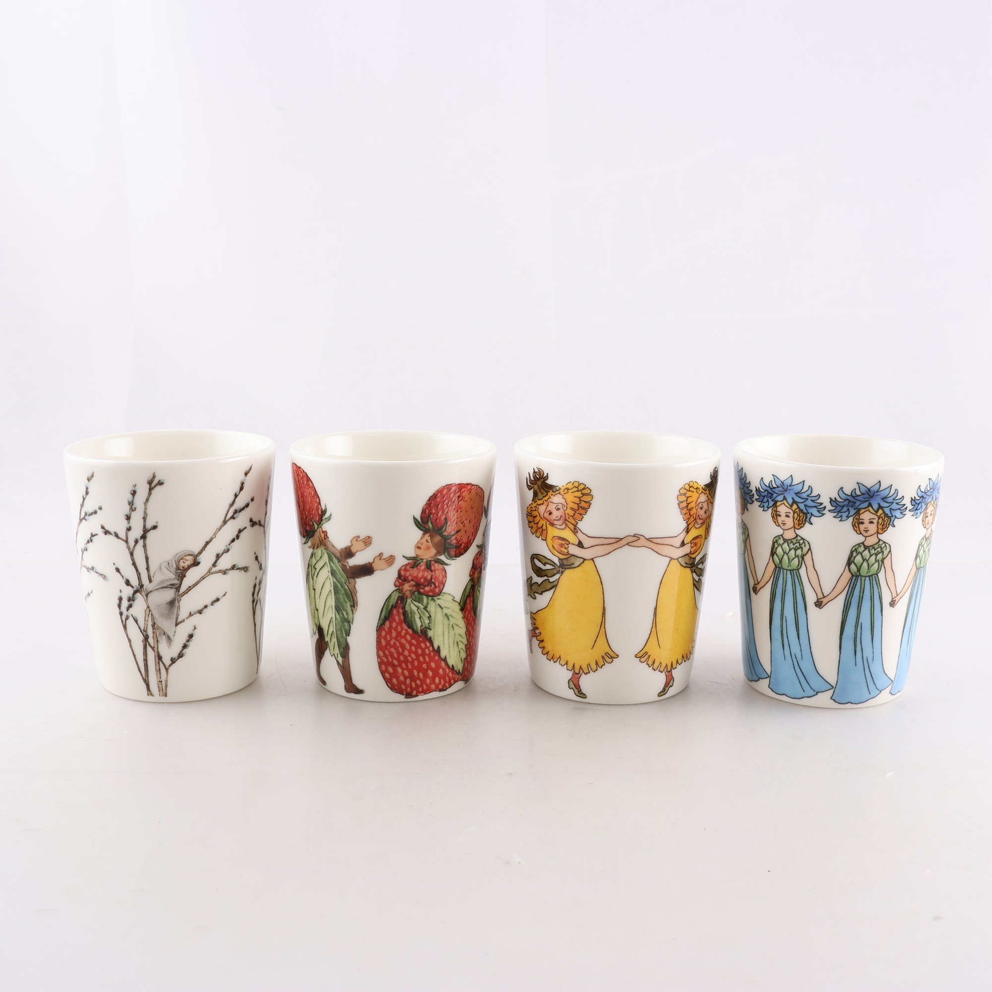 Muggar, porslin, Elsa Beskow, Design House, 4 st