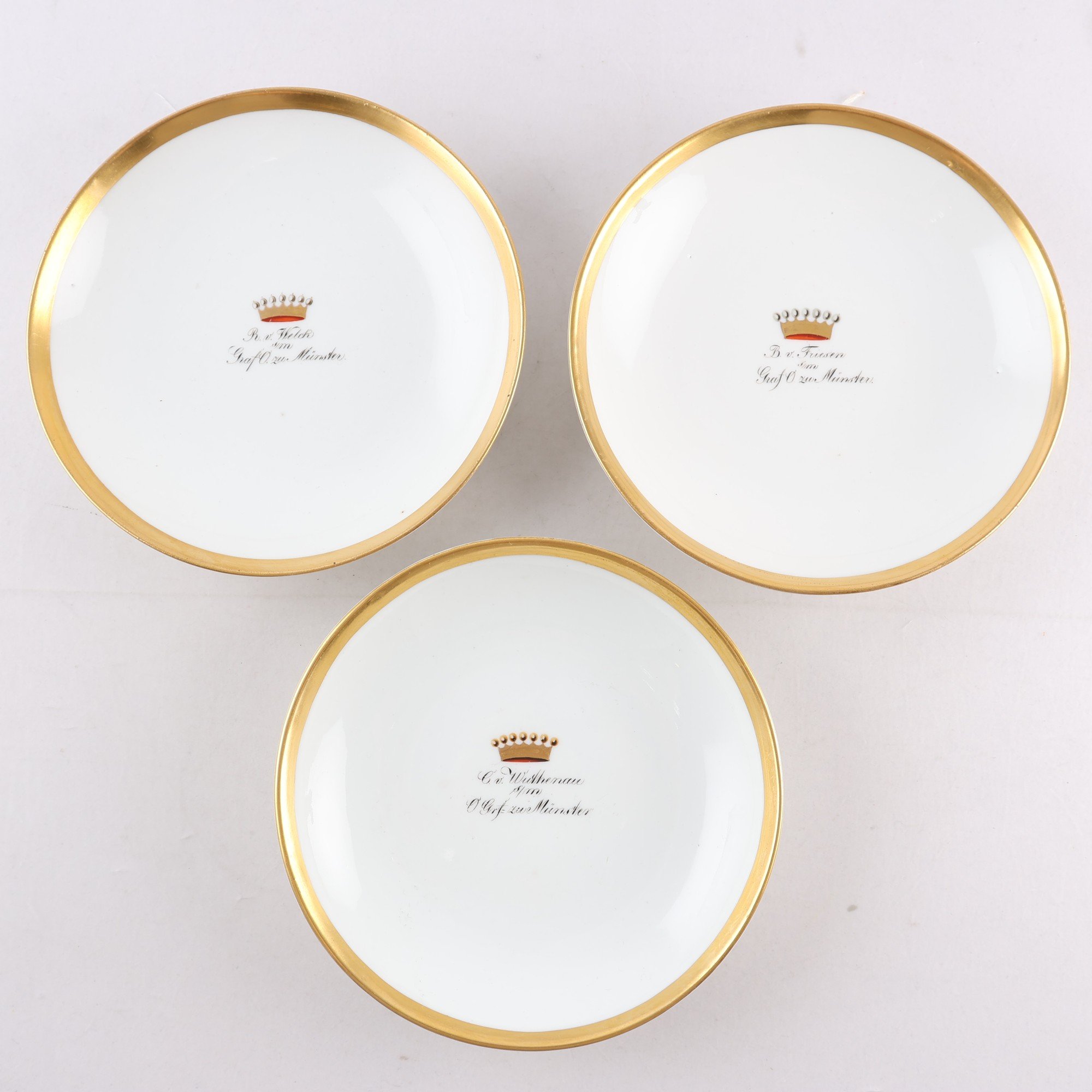 Assietter, porslin, Meissen, 3 st