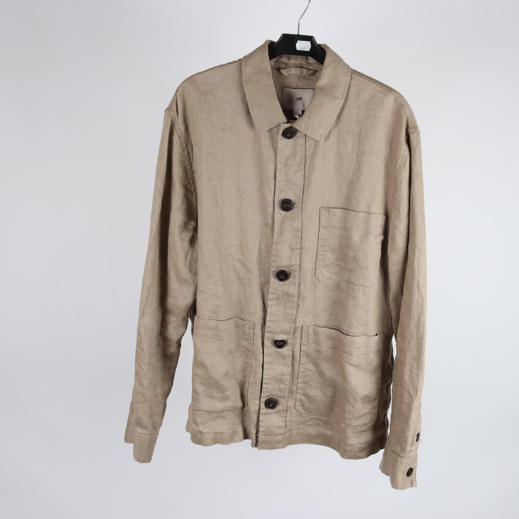 Skjortjacka, H&M, beige, lin, stl. M.