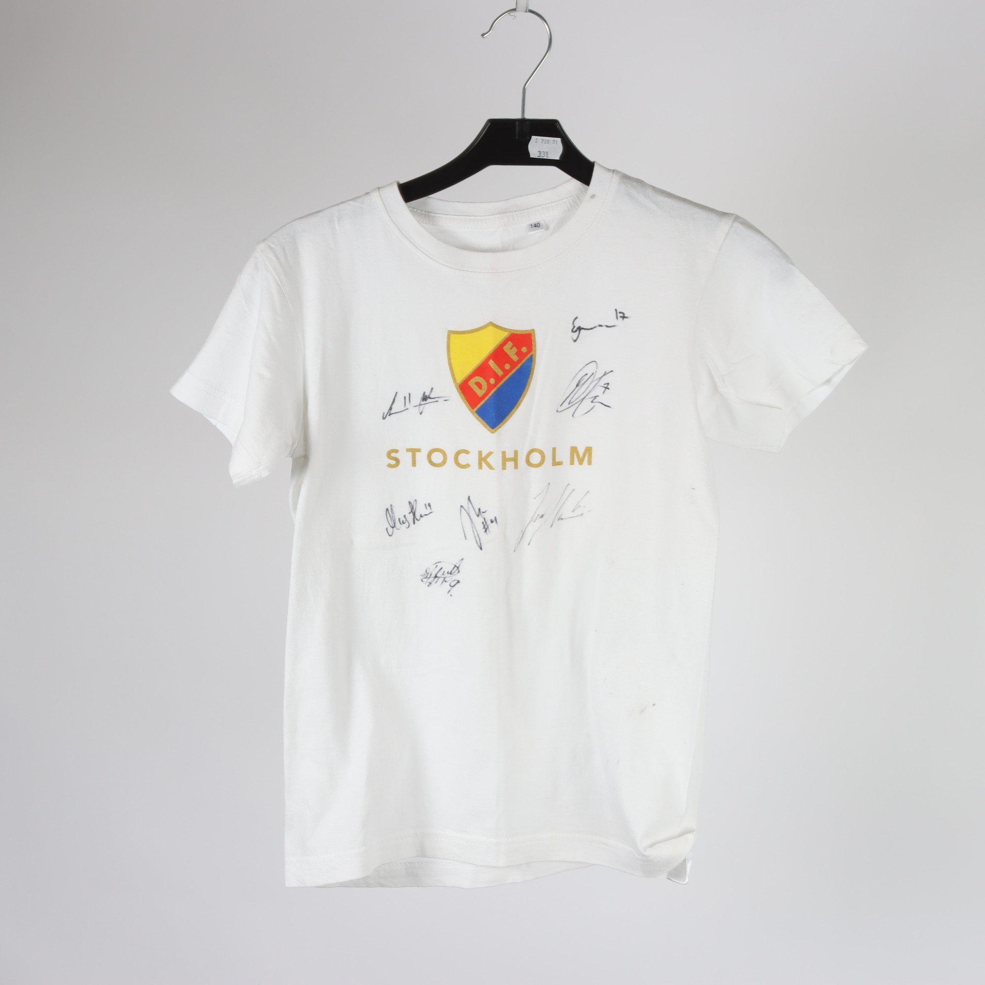 T-shirt, DIF Djurgården, autografer, stl. 140