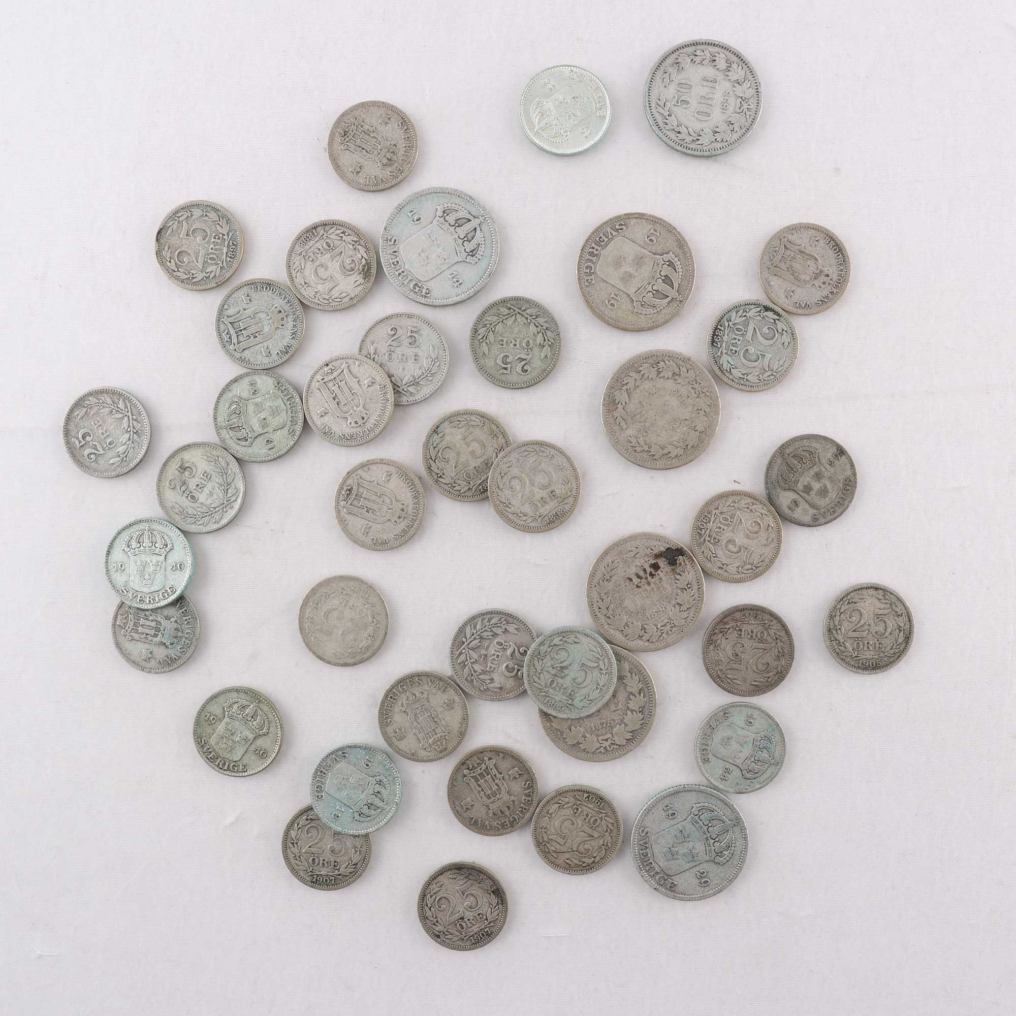 Samling med svenska silvermynt, 60%