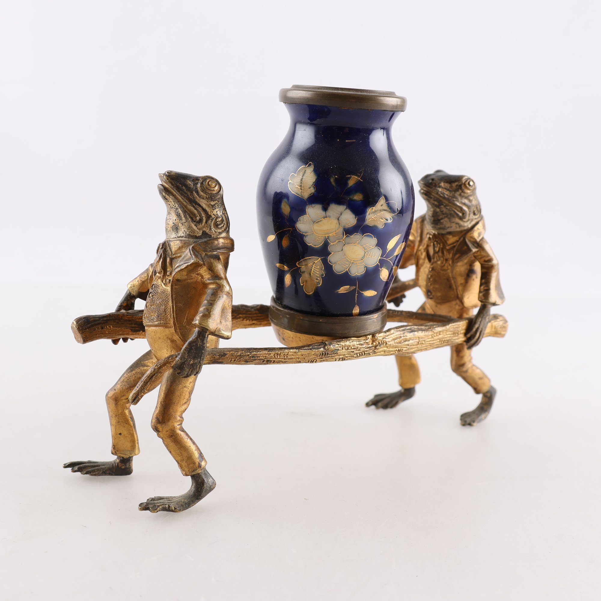 Bläckställ/vas, emaljerad mässing, brons, Asien, 1900-tal