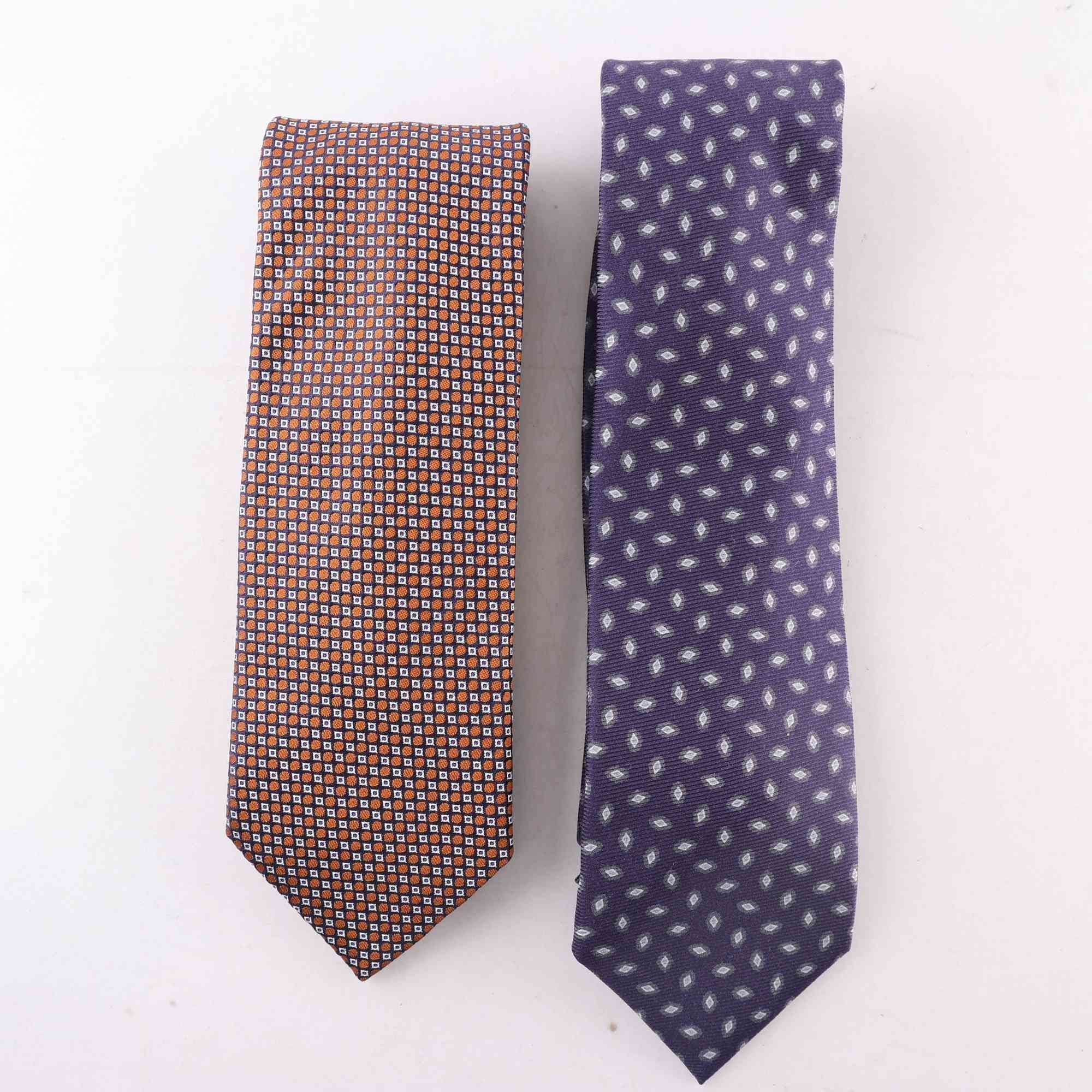 Slips, 2-pack, Corneliani, lila, brun, siden