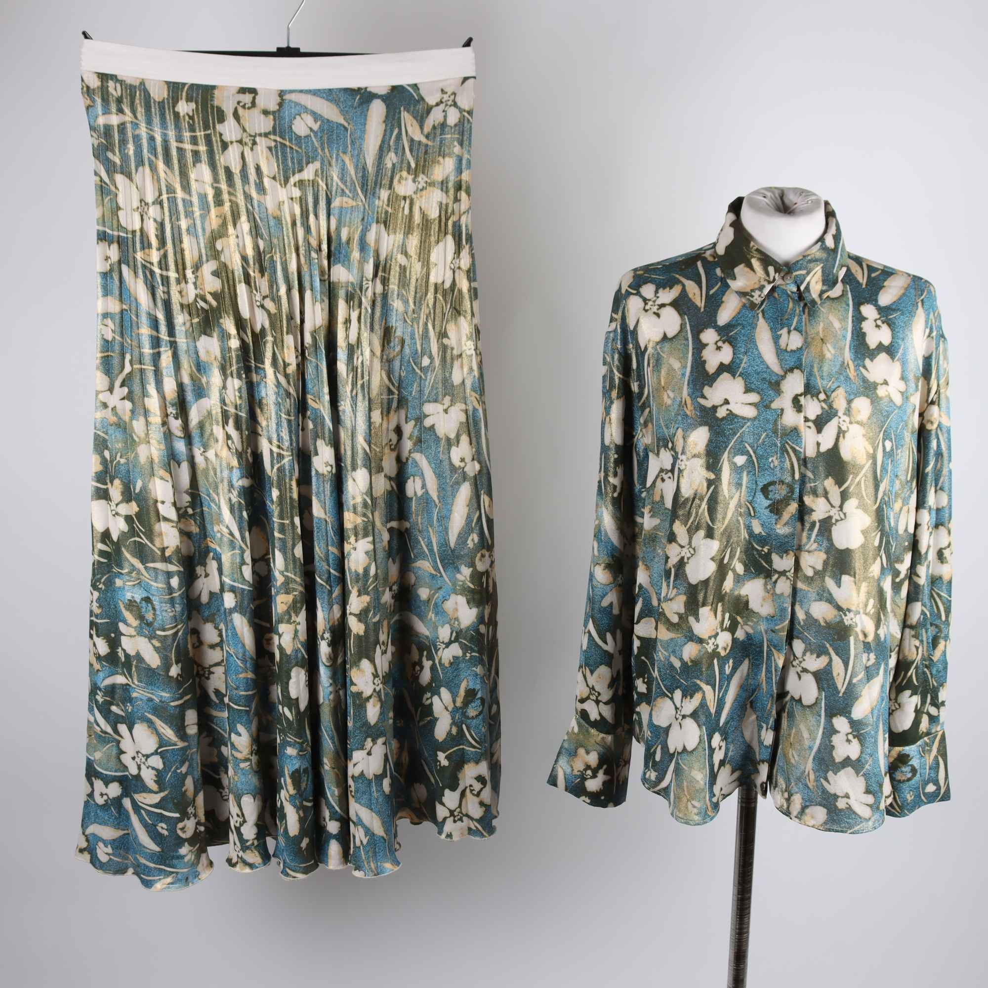 2-delat set, blus/kjol, Zara, mönstrad, stl. M