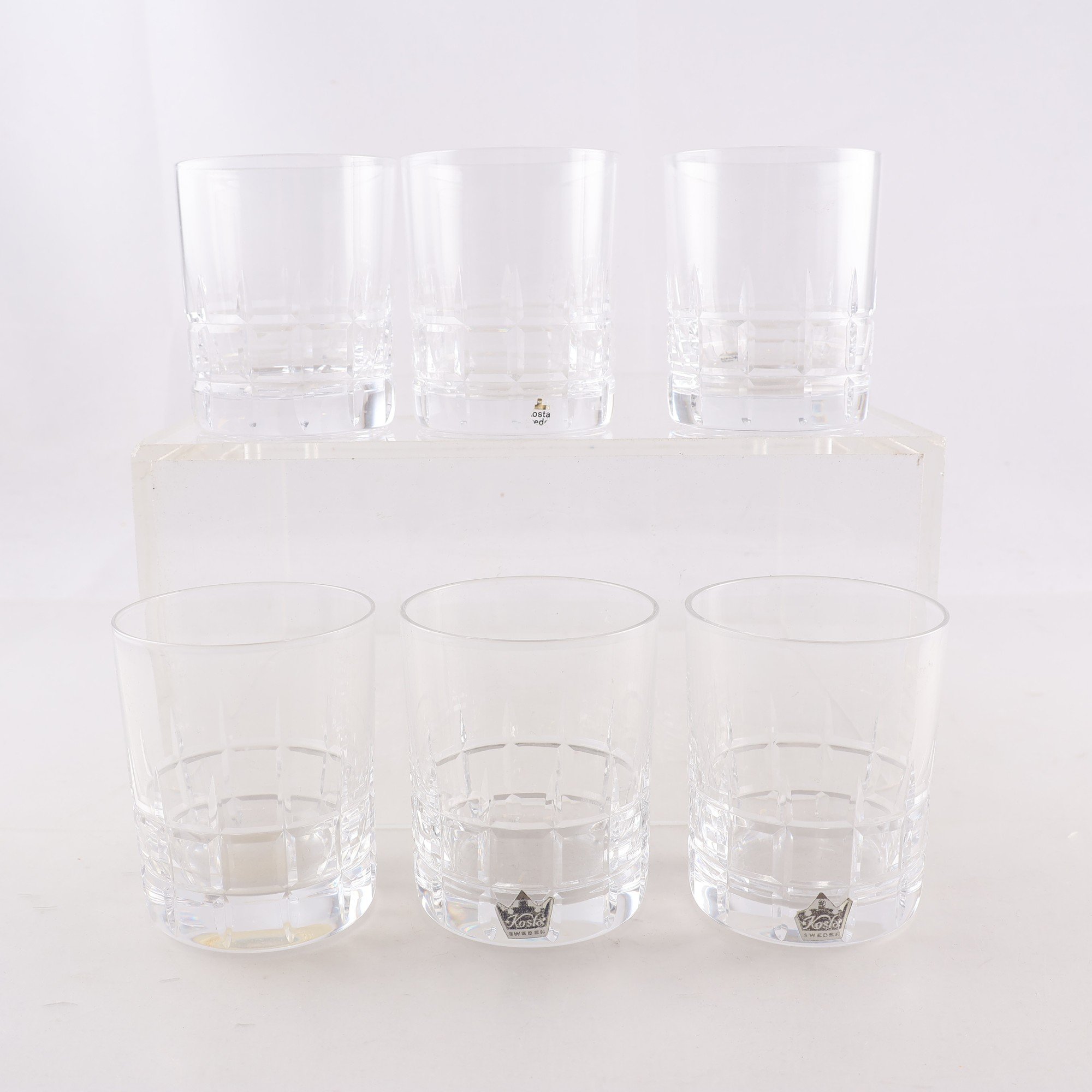 Selterglas, City, Vicke Lindstrand, Kosta Boda, 6 st.Samfraktas ej.