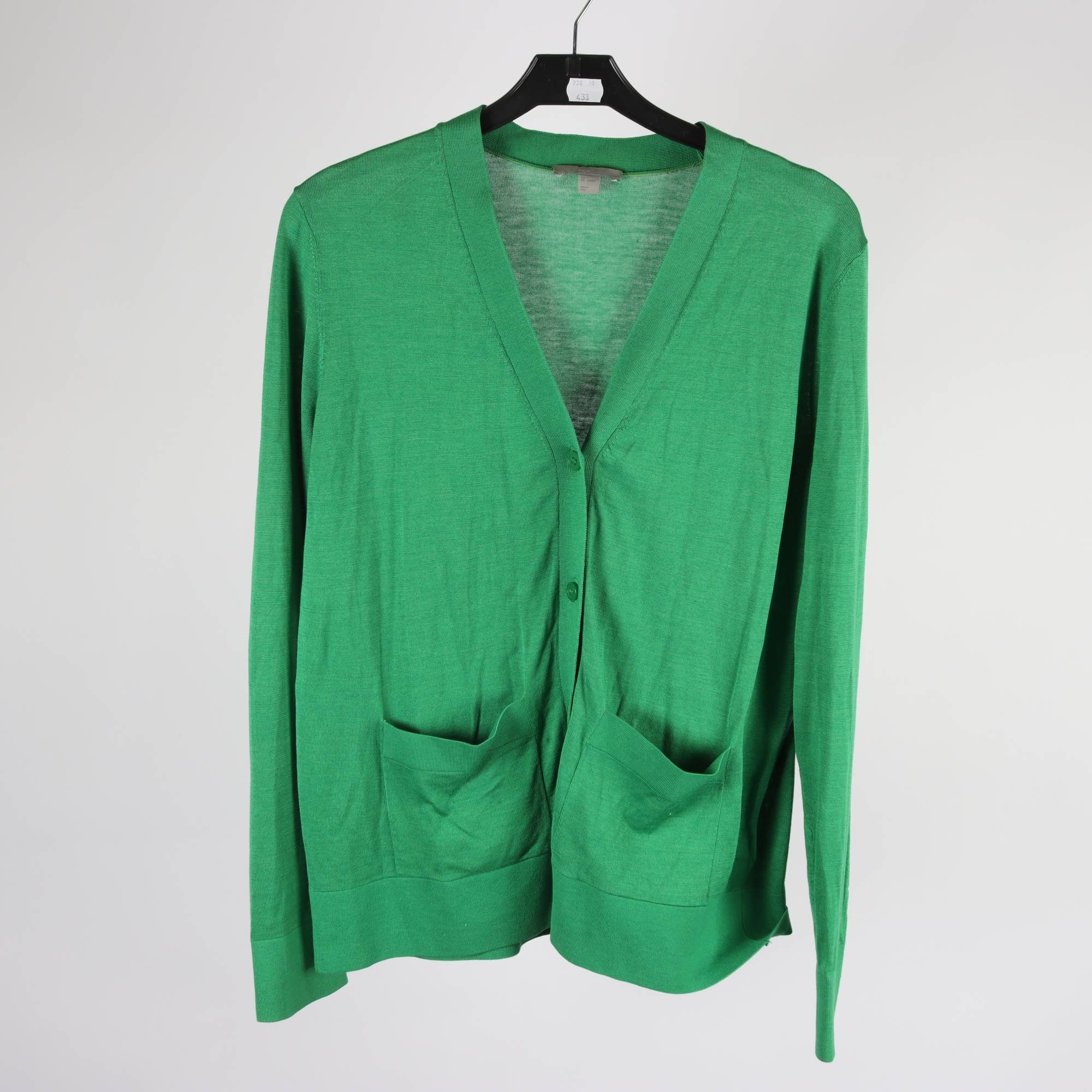 Kofta, COS, grön, 55% silke, stl. S.