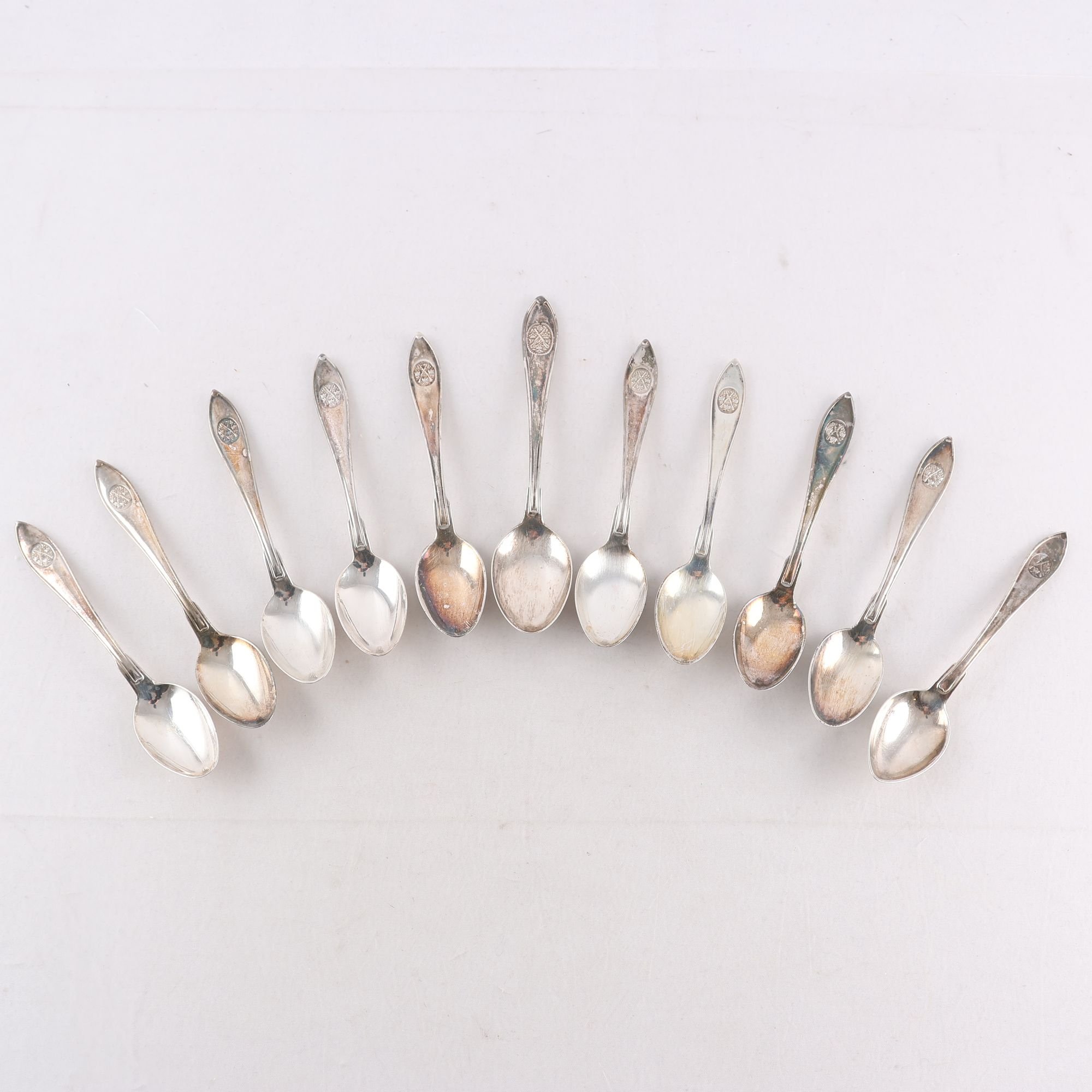 Teskedar, silver, kattfot, 11 st