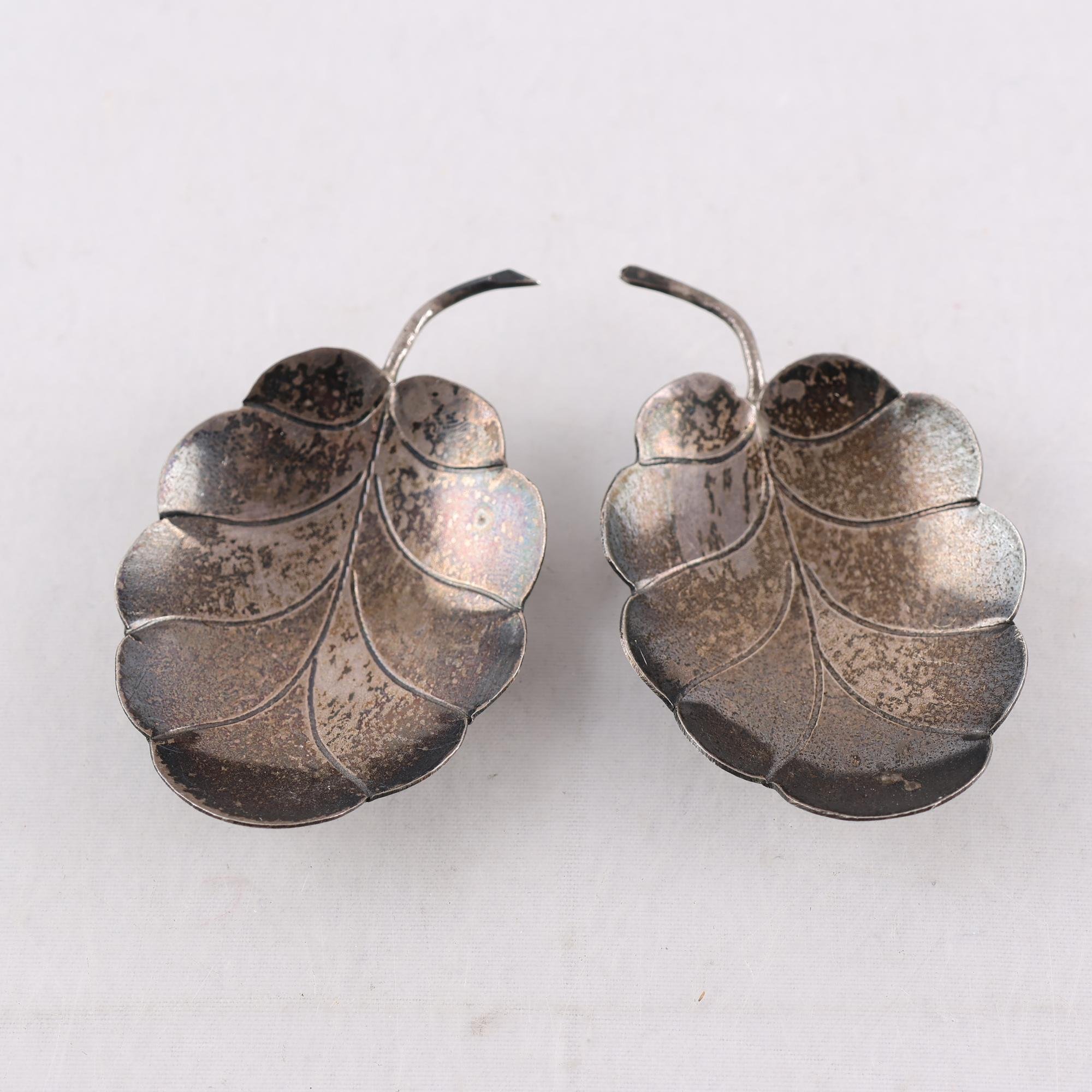 Skålfat för ringar, silver 900, 2 st