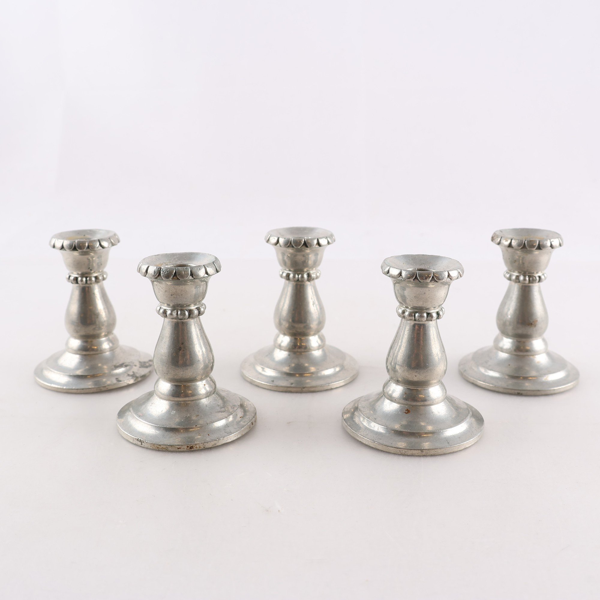 Ljusstakar, tenn, Gerotin, 5 st