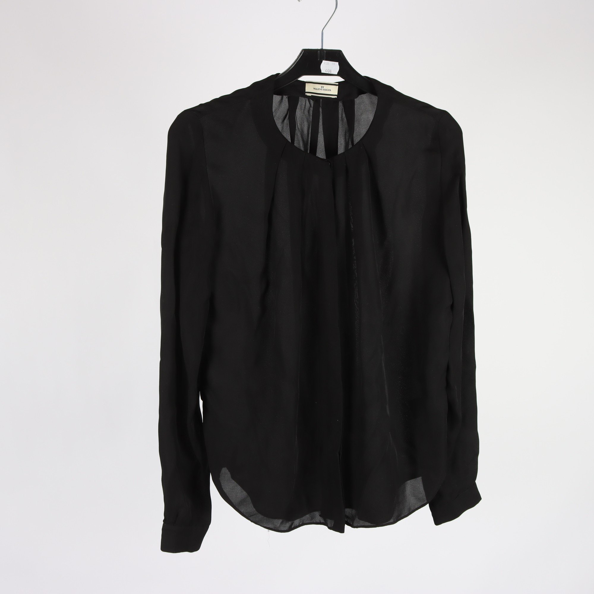 Blus, By Malene Birger, svart, 40% silke, stl. 34.