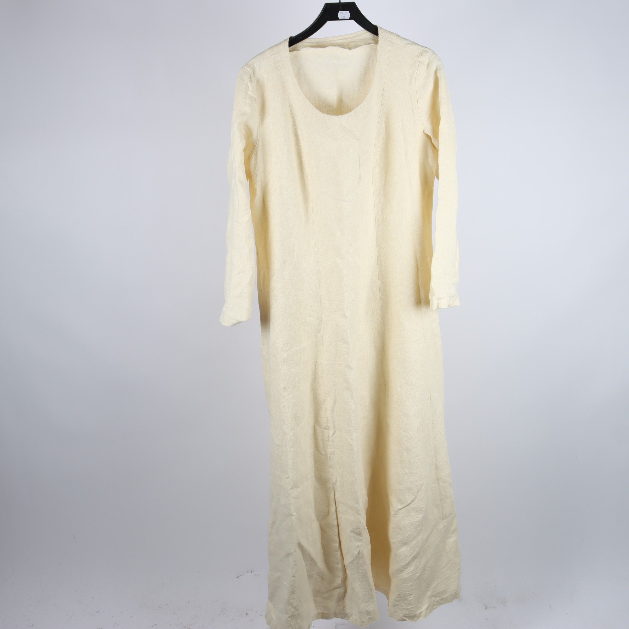 Klänning, Okänd, ljusgul, lin, stl. ca. M/L.