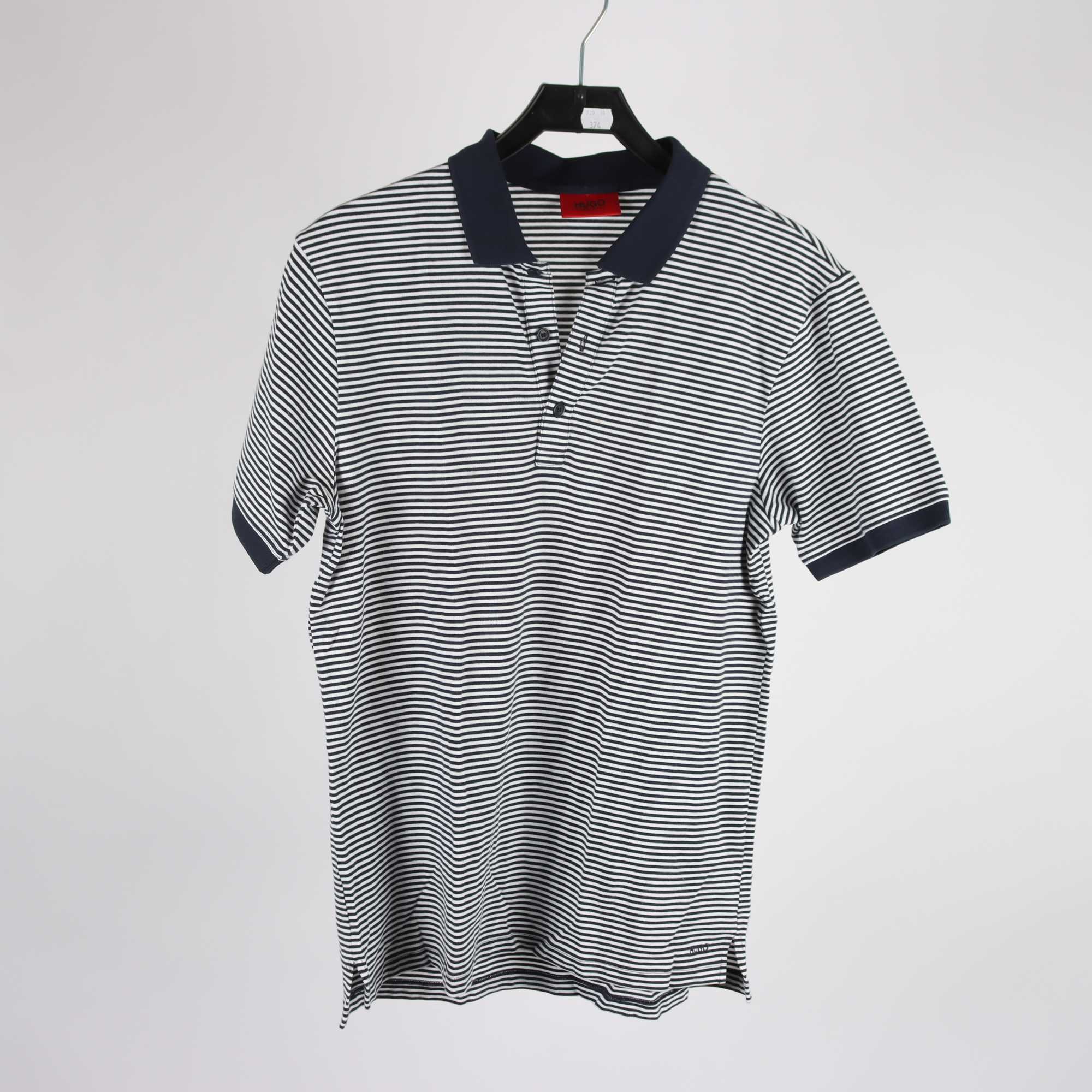 Piké, Hugo Boss, randig, blå, vit, stl. L.