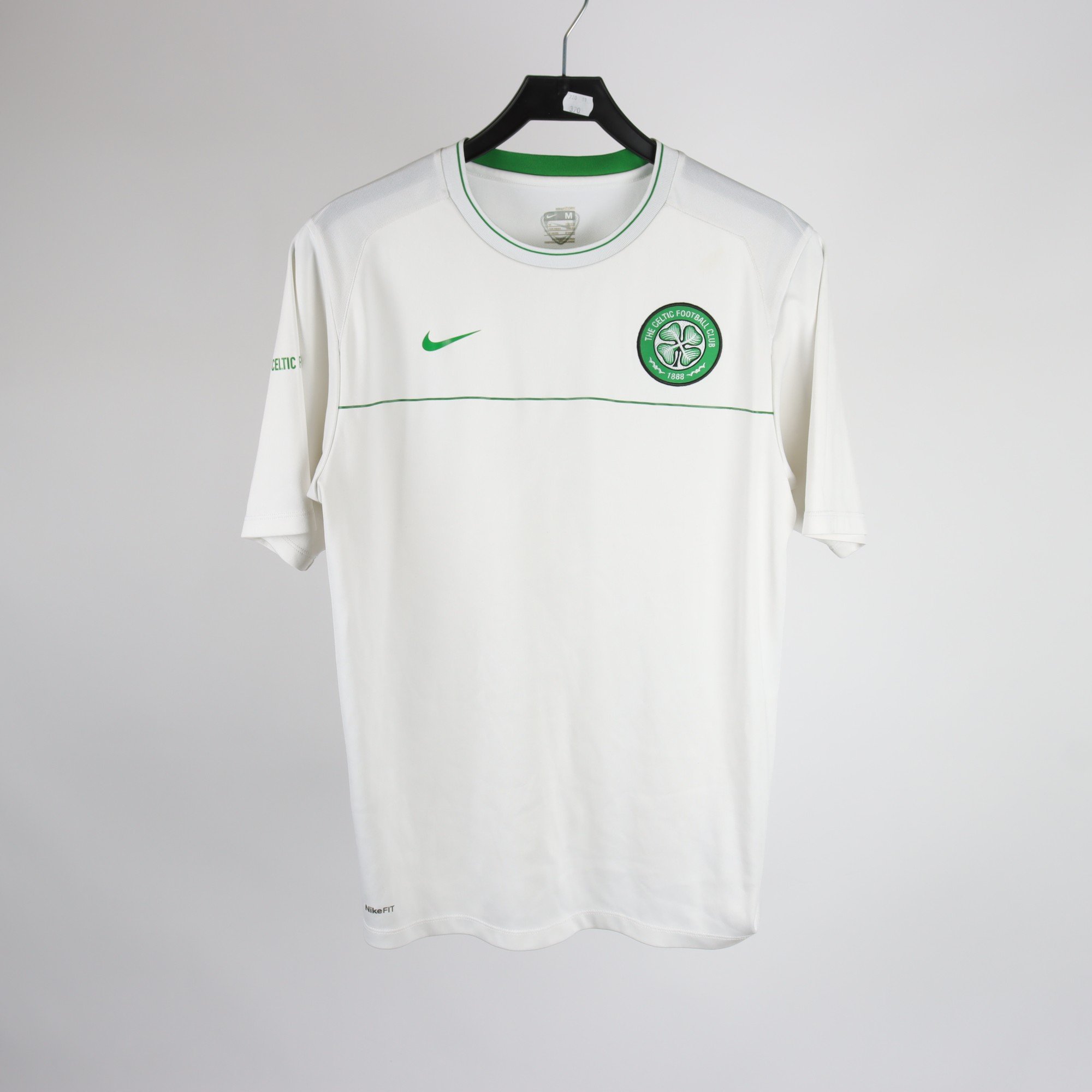 Fotbollströja, Nike, vit, grön, Celtic Football, stl. M.