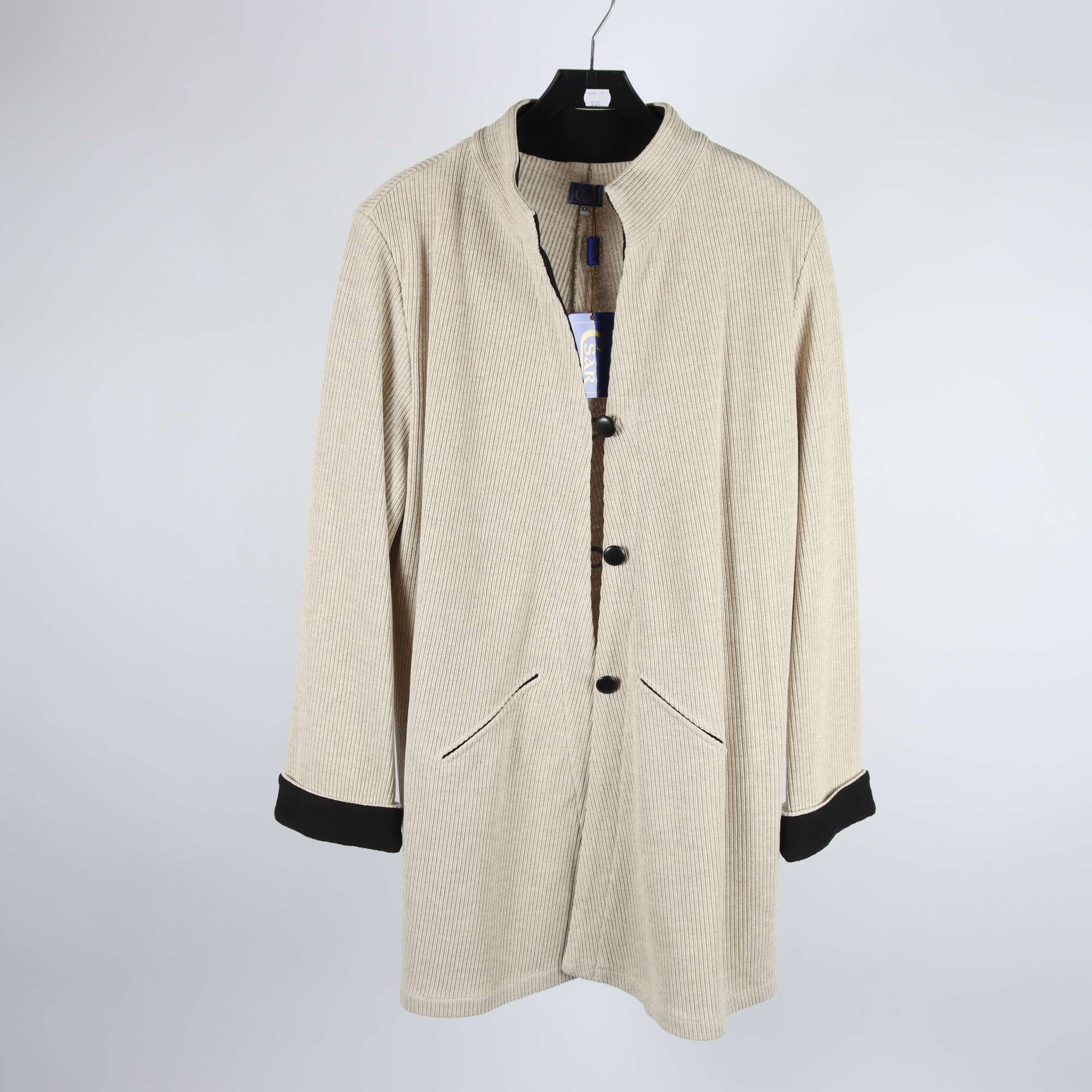 Stickad kappa, Csar, beige, lin, bomull, stl. XXL.