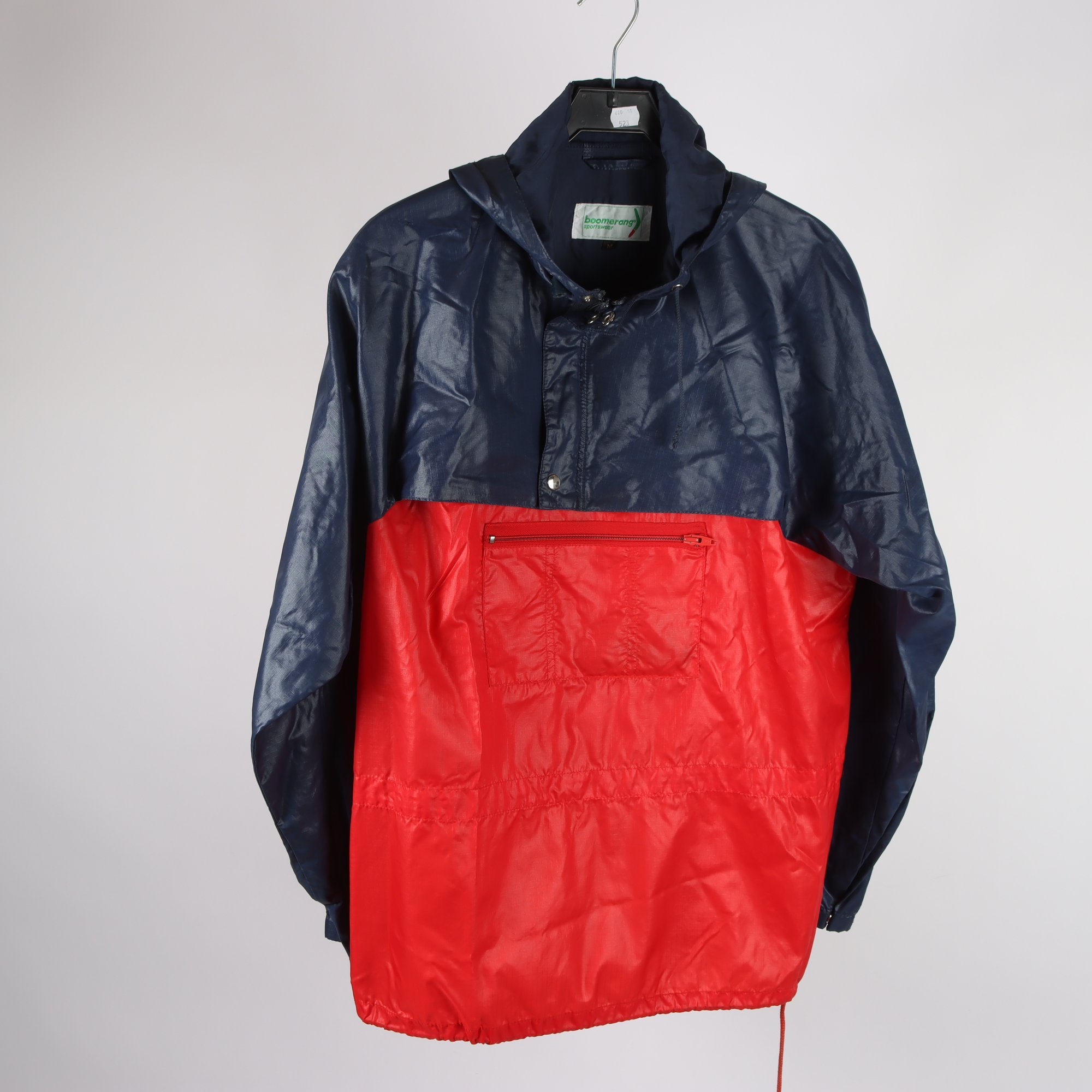 Anorak, Boomerang, blå, röd, retro, stl. M.