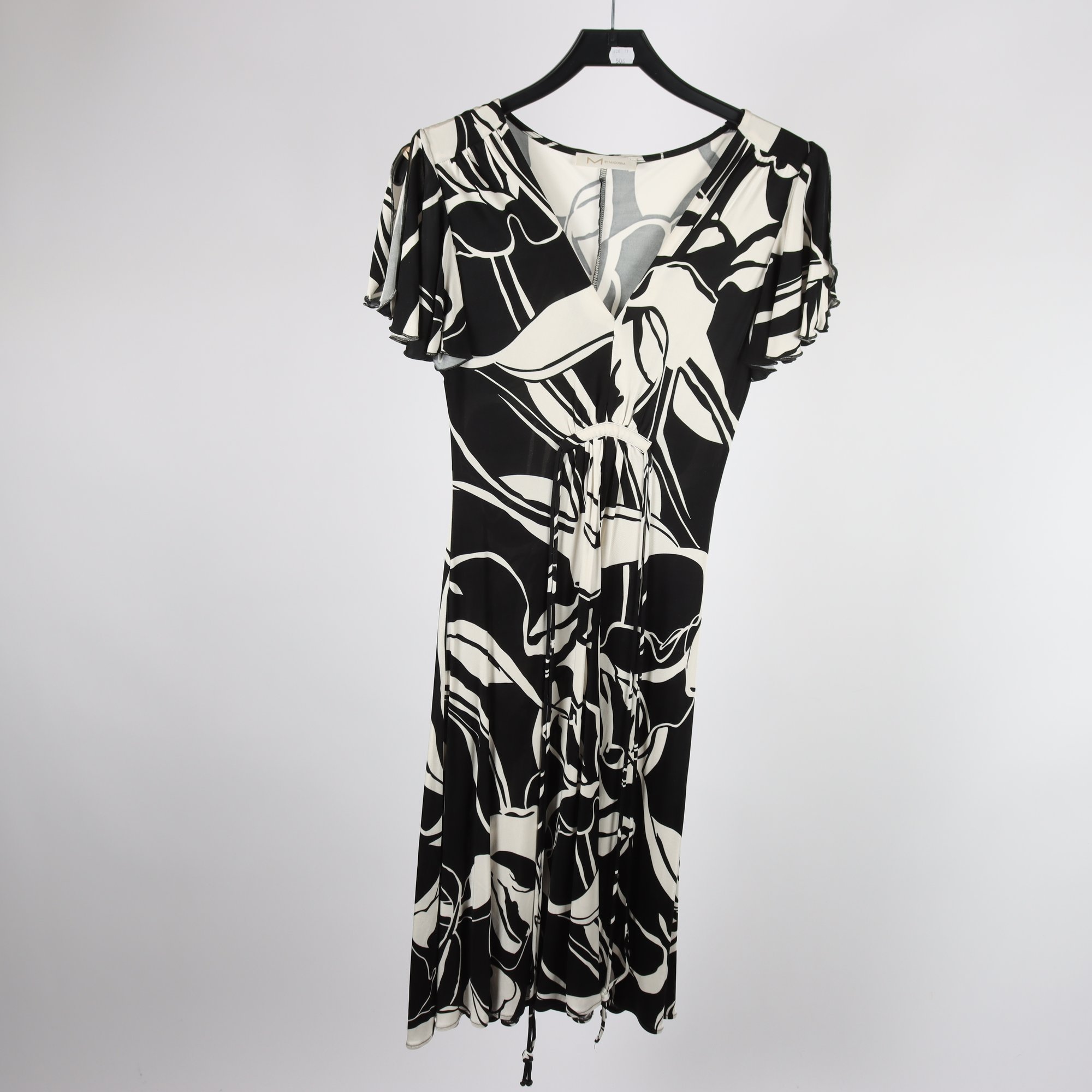 Klänning, By Madonna, vit, svart, stl. 42.