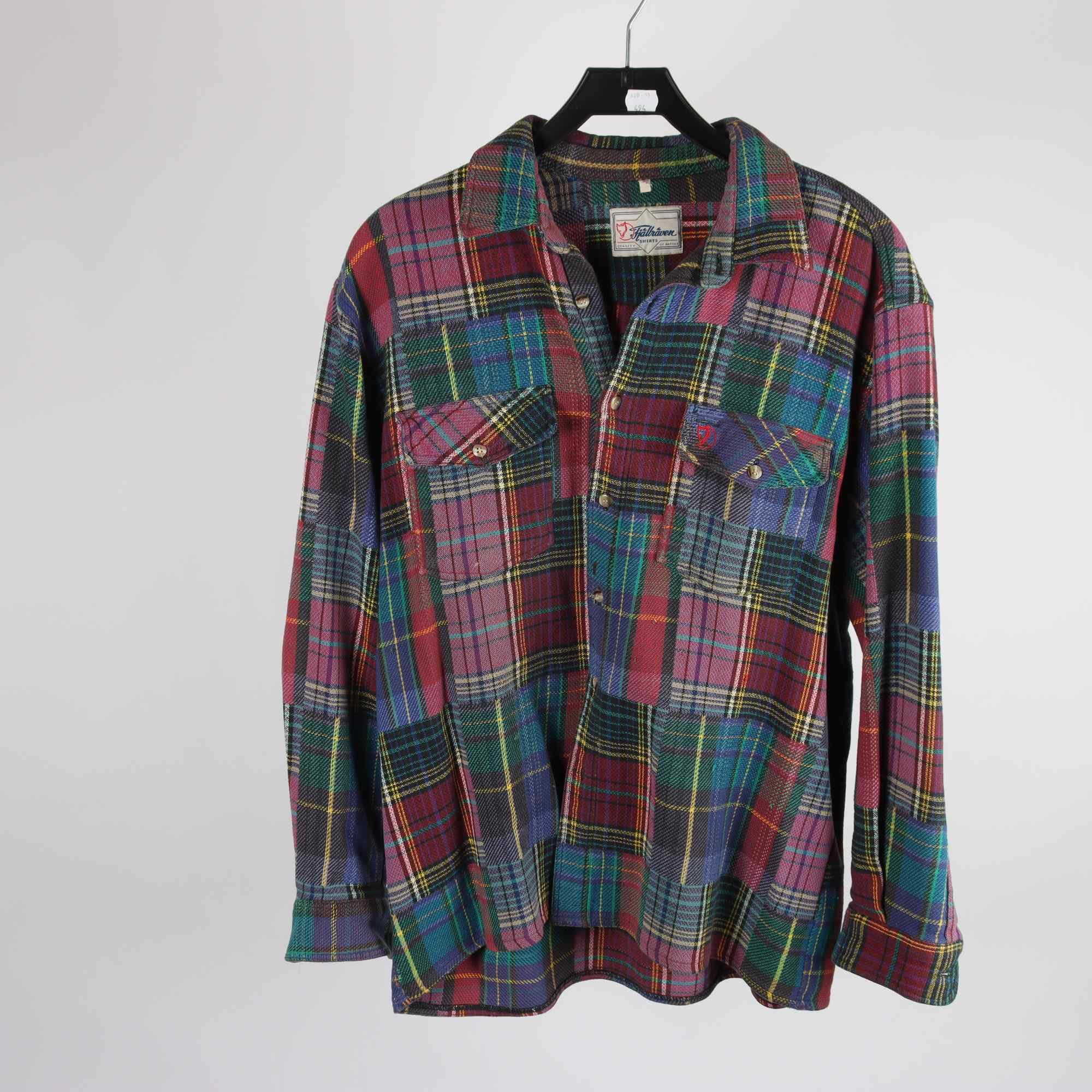 Skjorta, Fjällräven, blå, grön, blå, retro, stl. ca 48