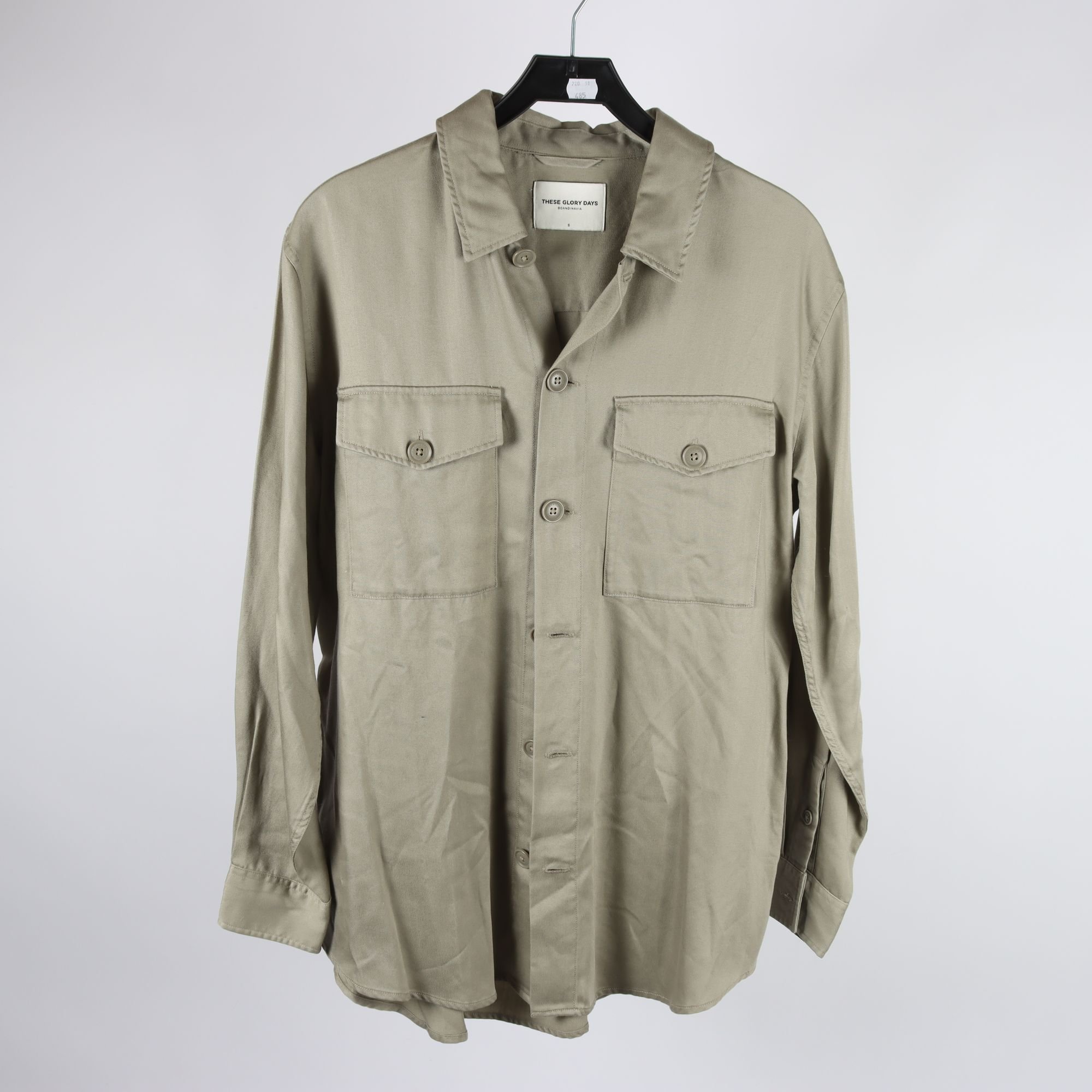 Skjorta, These Glory Days, grå/beige, stl. S.