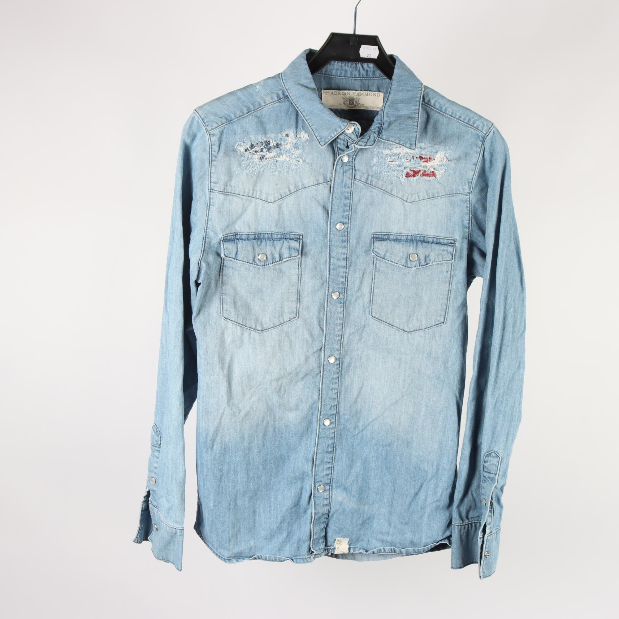 Jeansskjorta, Adrian Hammon, blå, stl. S