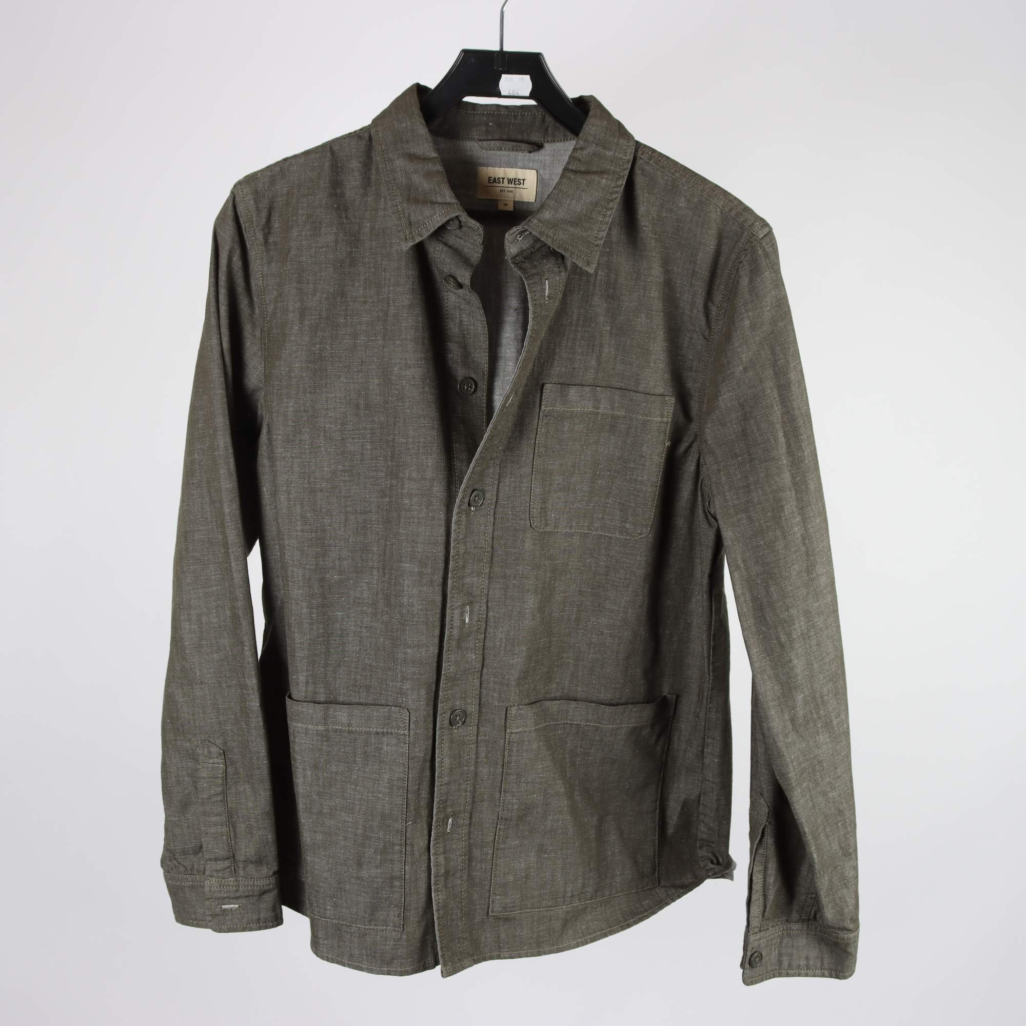 Skjortjacka, East West, grön, linmix, stl. M.