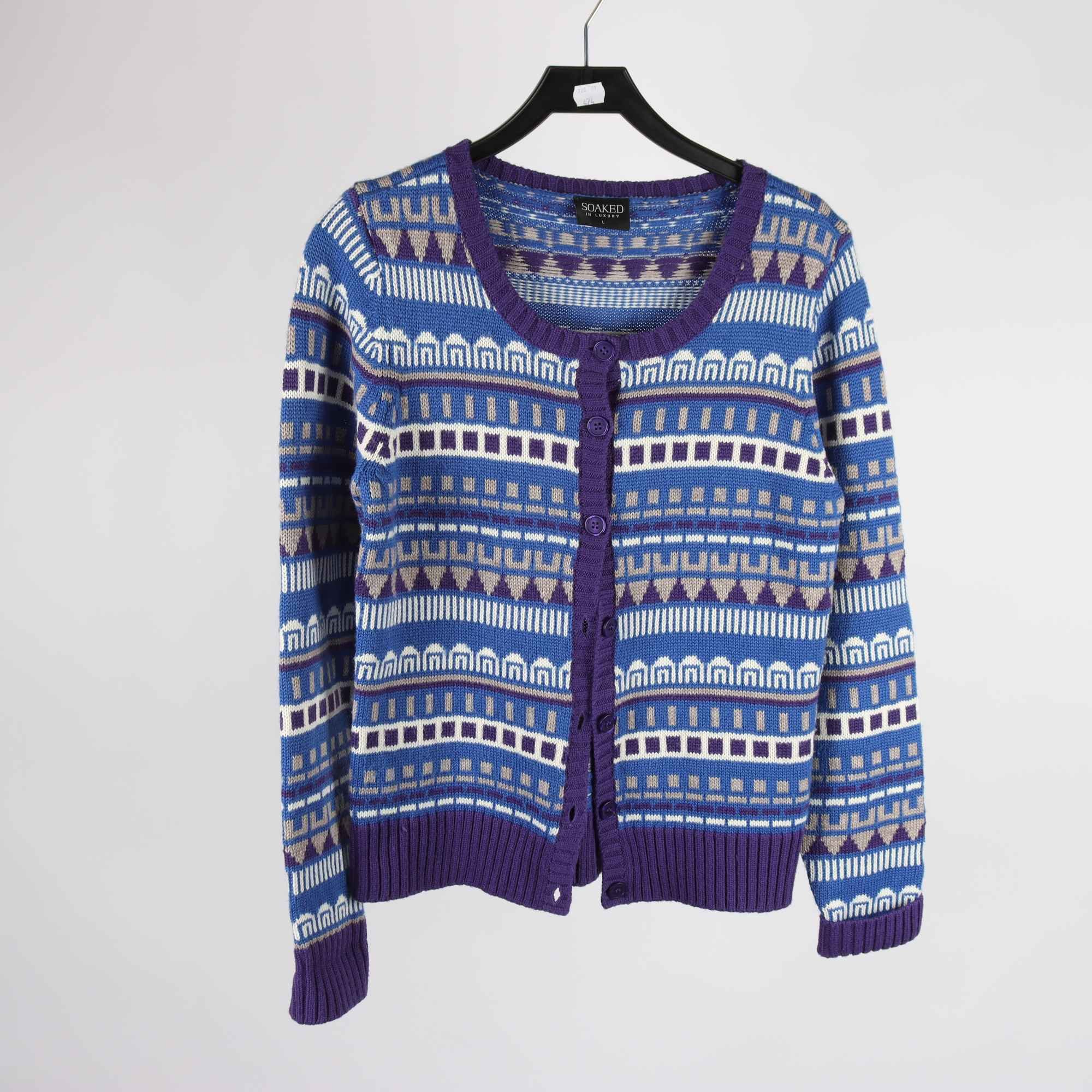 Kofta, Soaked in Luxury, lila, blå, ullmix, stl. L.