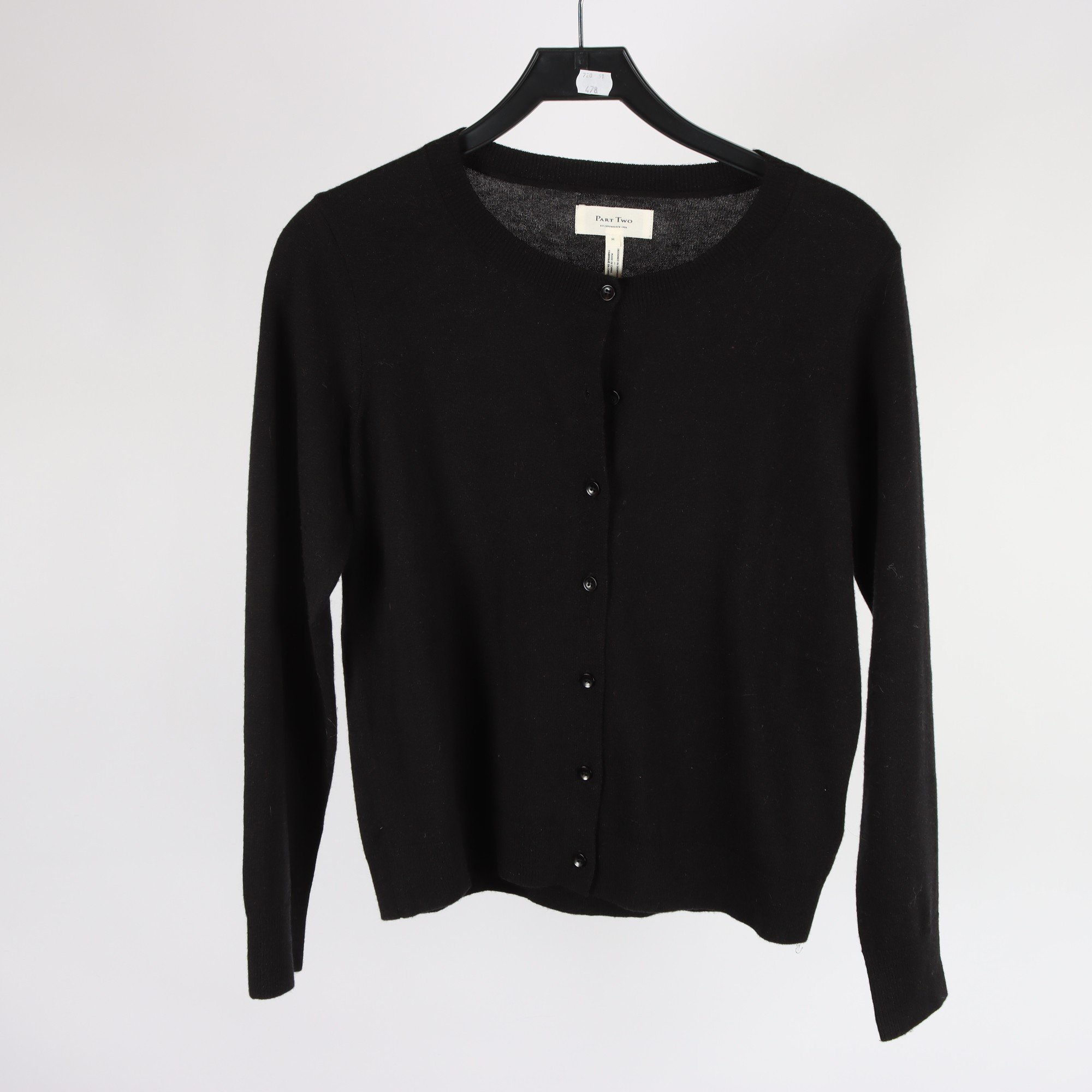 Kofta, Part Two, svart, ull, cashmere, stl. M.