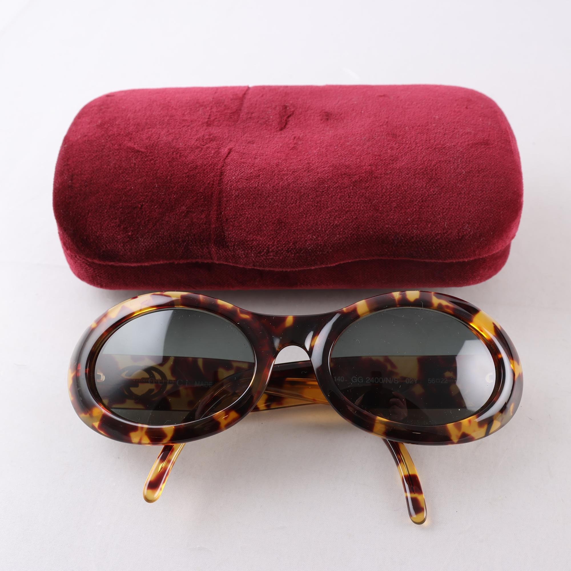 Solglasögon, acetat, Gucci, bruna