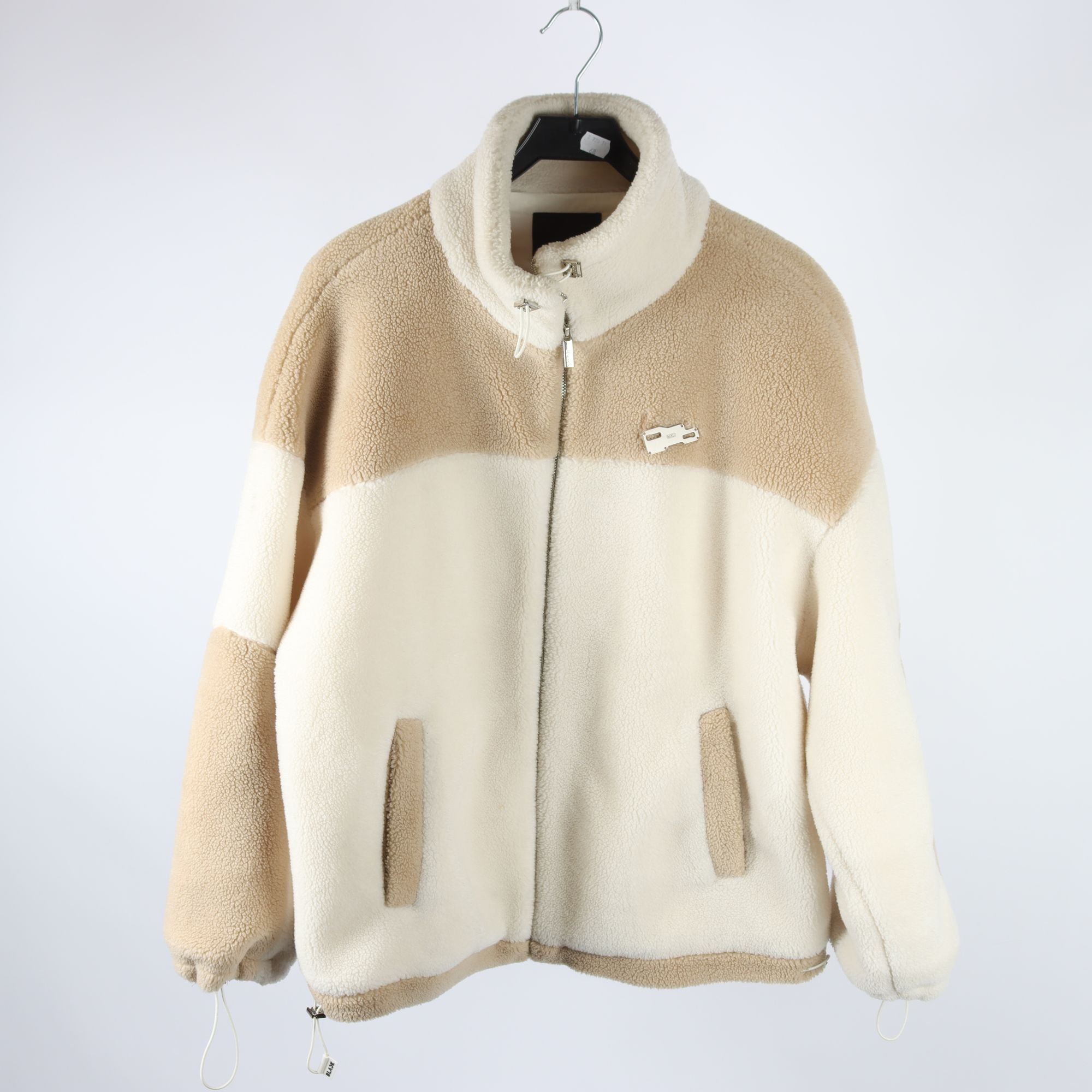 Fleecejacka, Black, beige, vit, stl ca. M/L