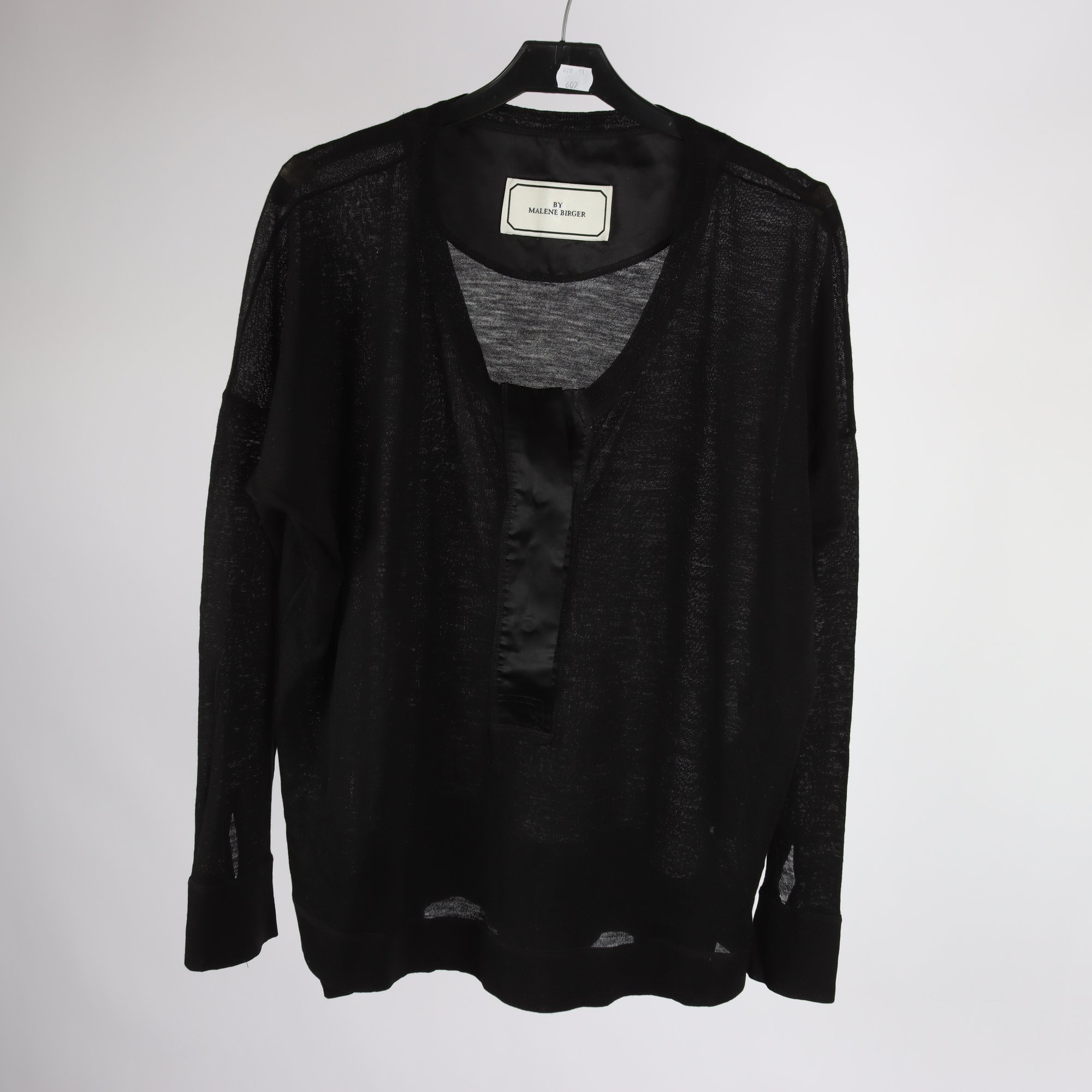 Tröja, By Malene Birger, svart, 100% ull, 100% silke, stl. L.