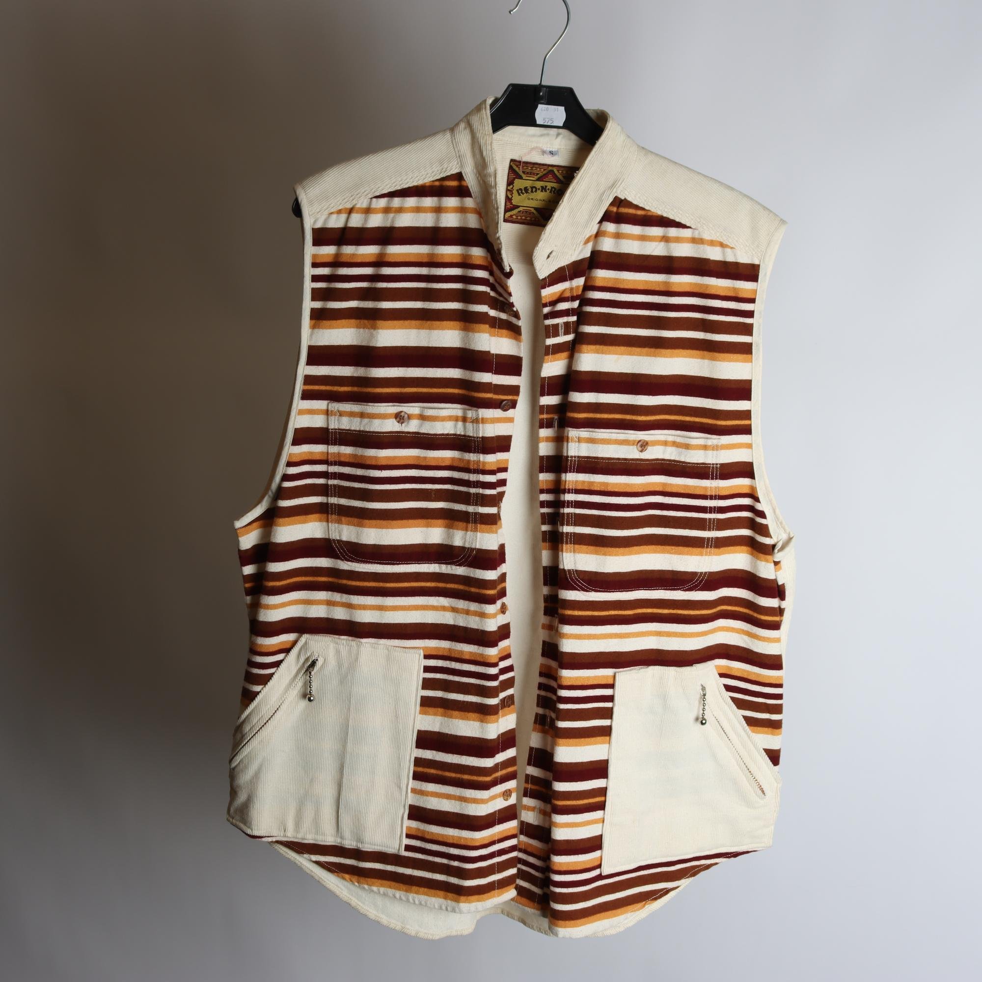 Väst, Red n Rock, randig, orange, brun, stl. S.