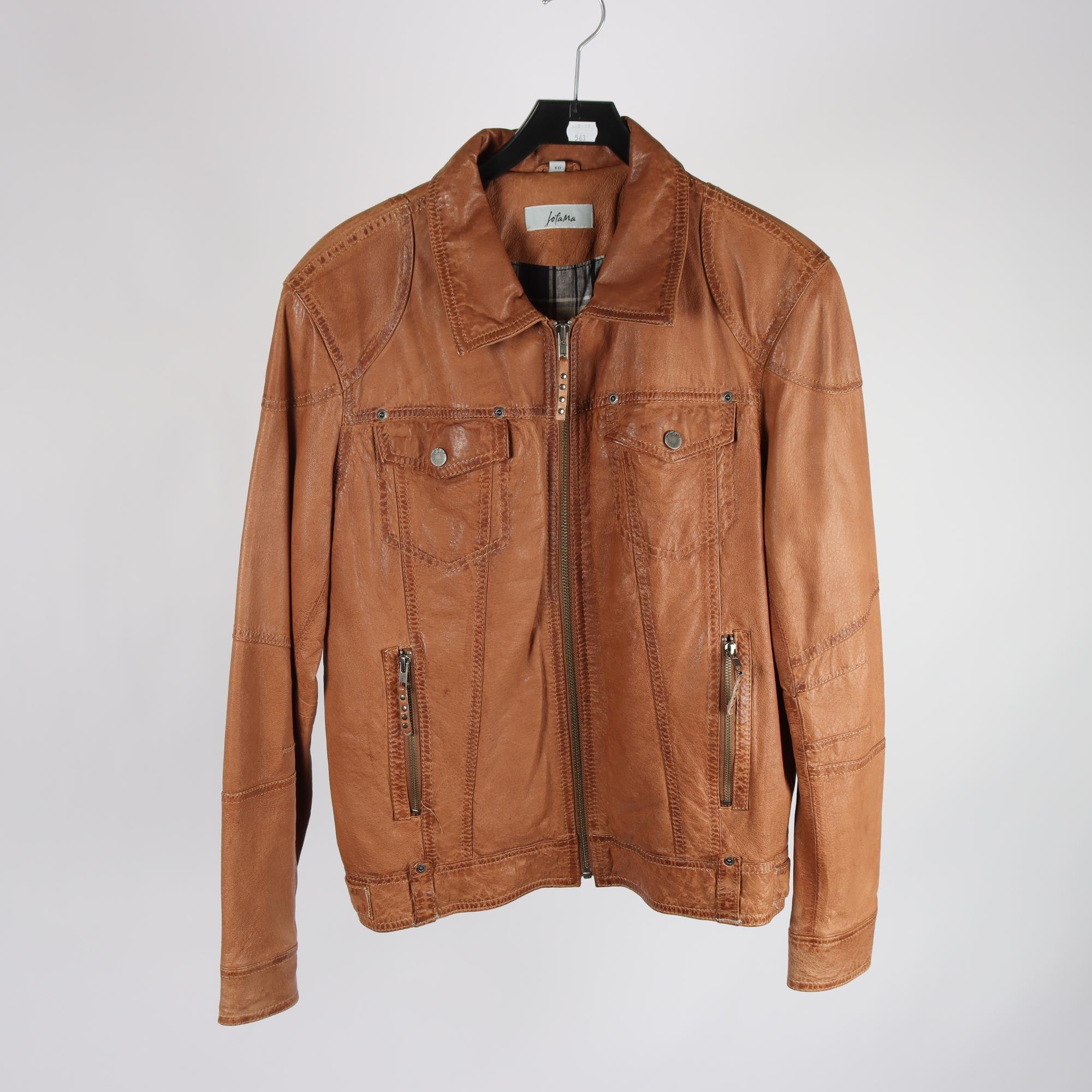 Skinnjacka, Jofama, brun, stl. 50.
