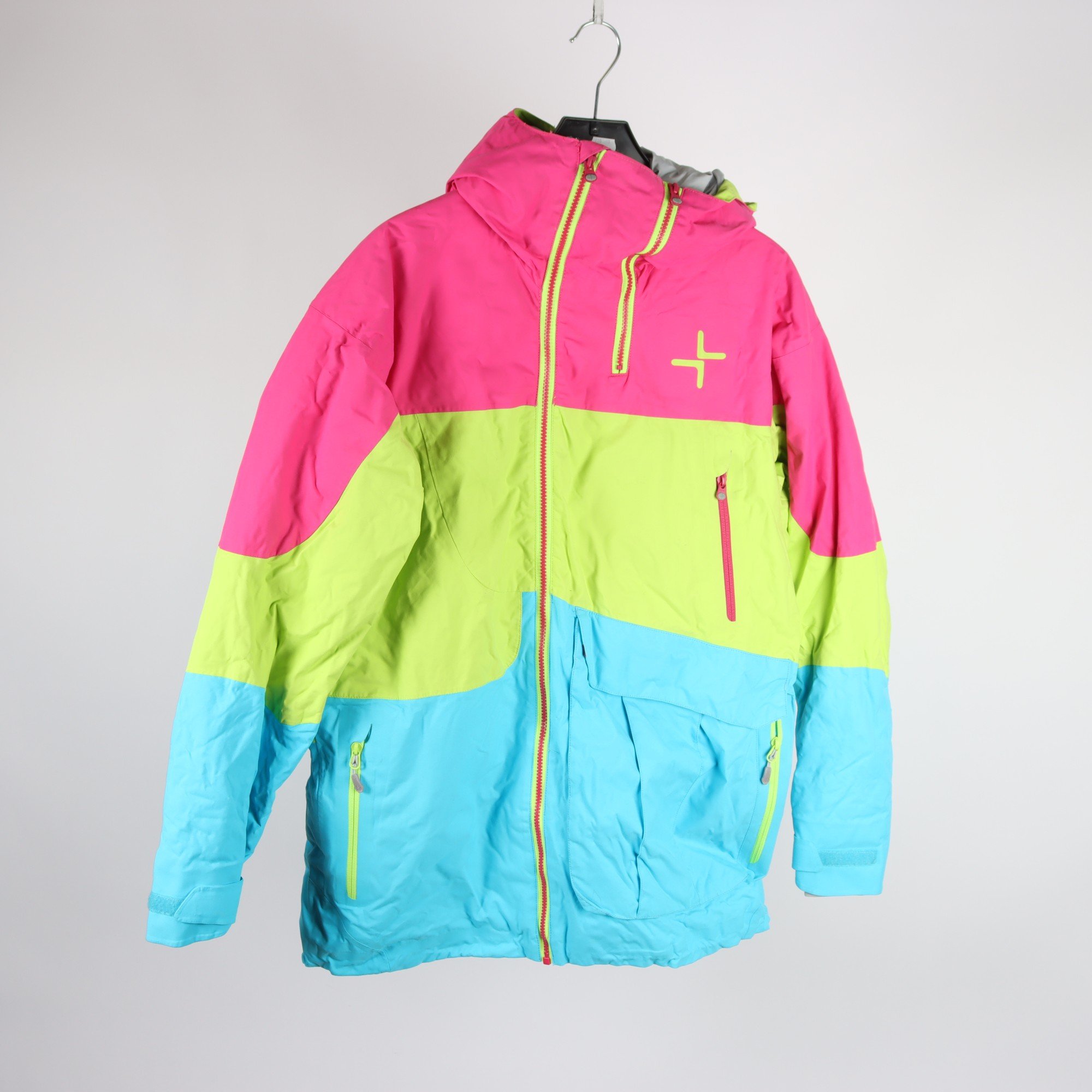 Skidjacka, Cross Swden, rosa, blå, stl. L.