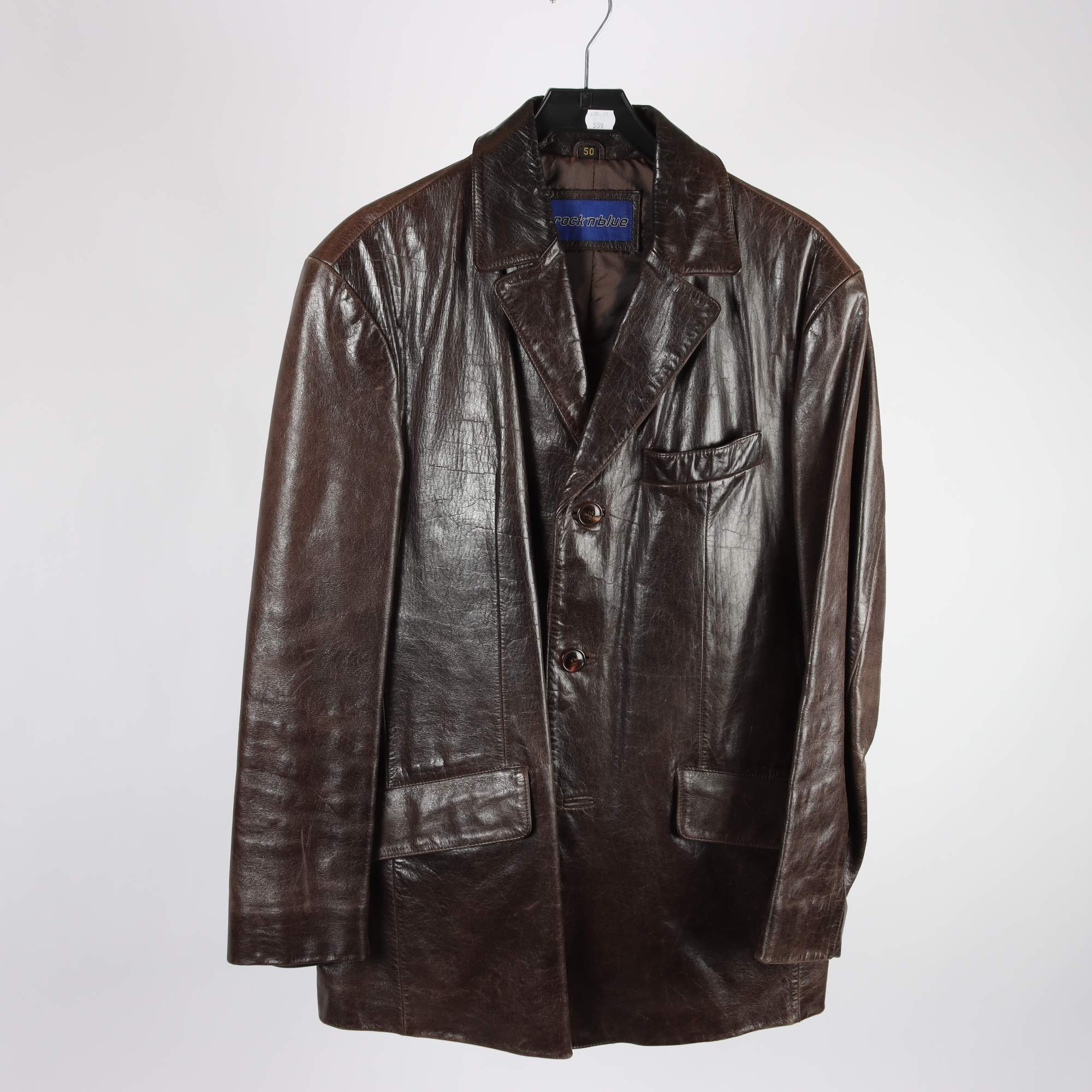 Skinnjacka, Rock n Blue, brun, stl. 50.