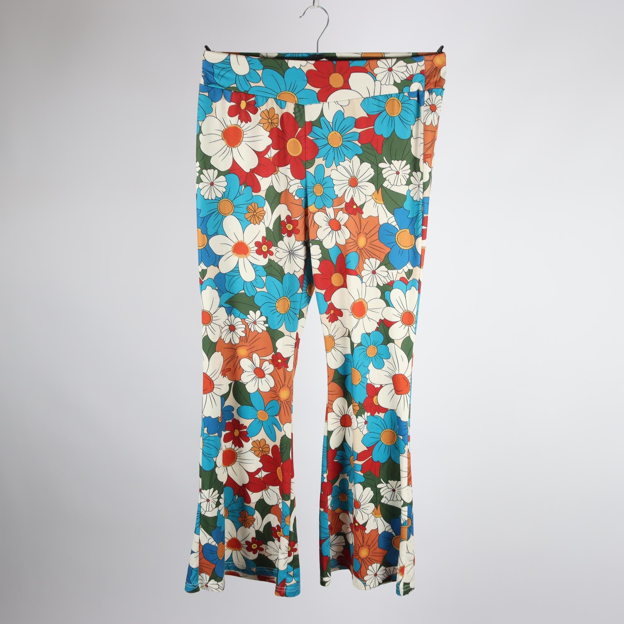 Byxor, Okänd, blommig, blå, stl. L.
