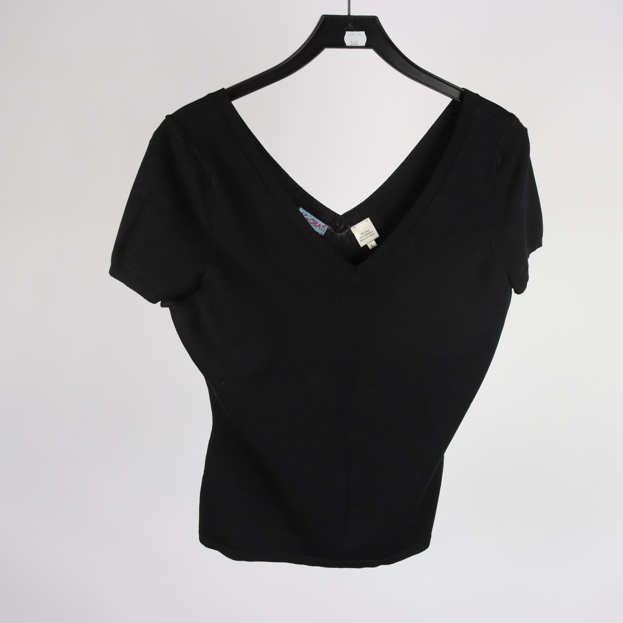 Tröja, Acrobat, svart, 78% silke, stl. L.