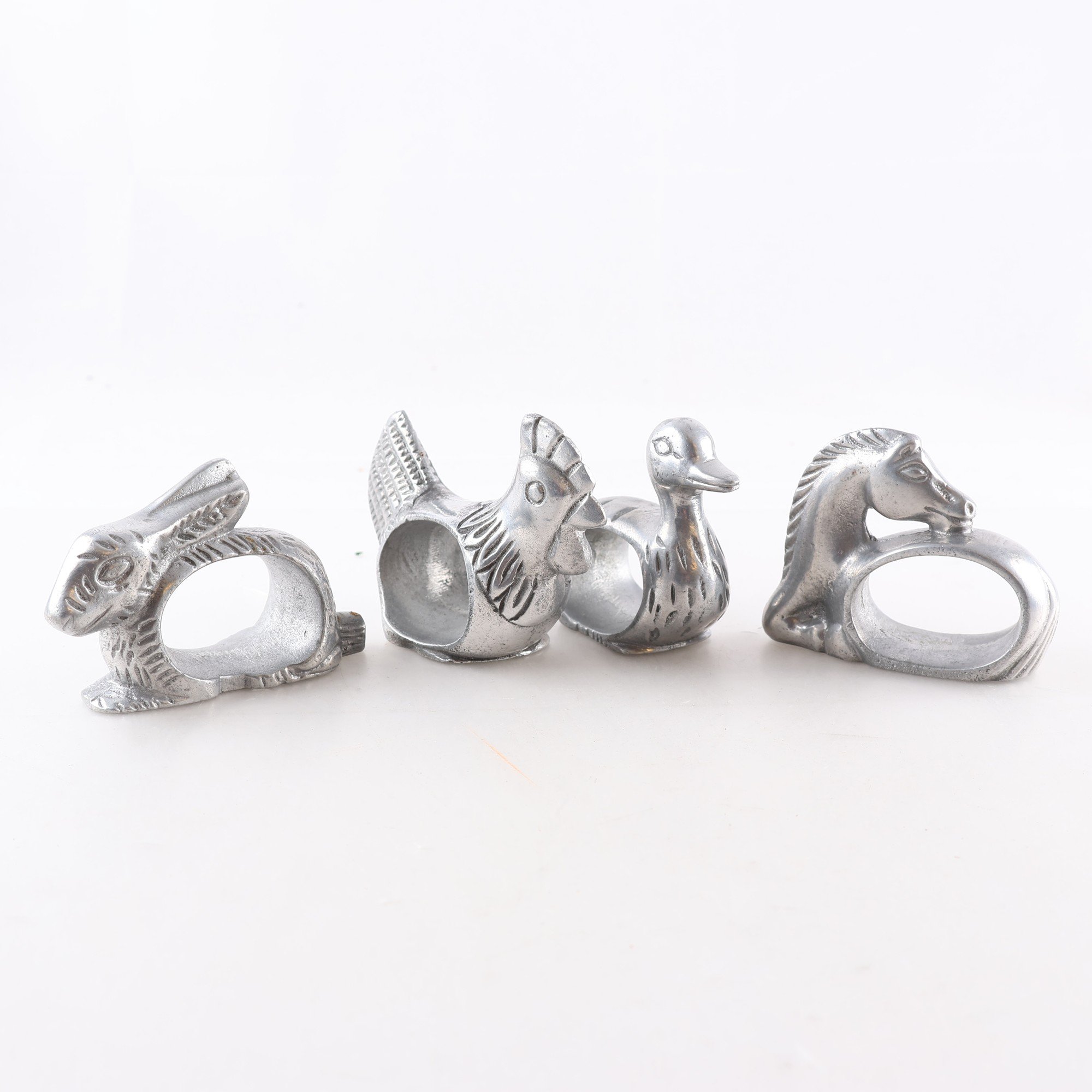 Servettringar, Metall, djur, 4 st
