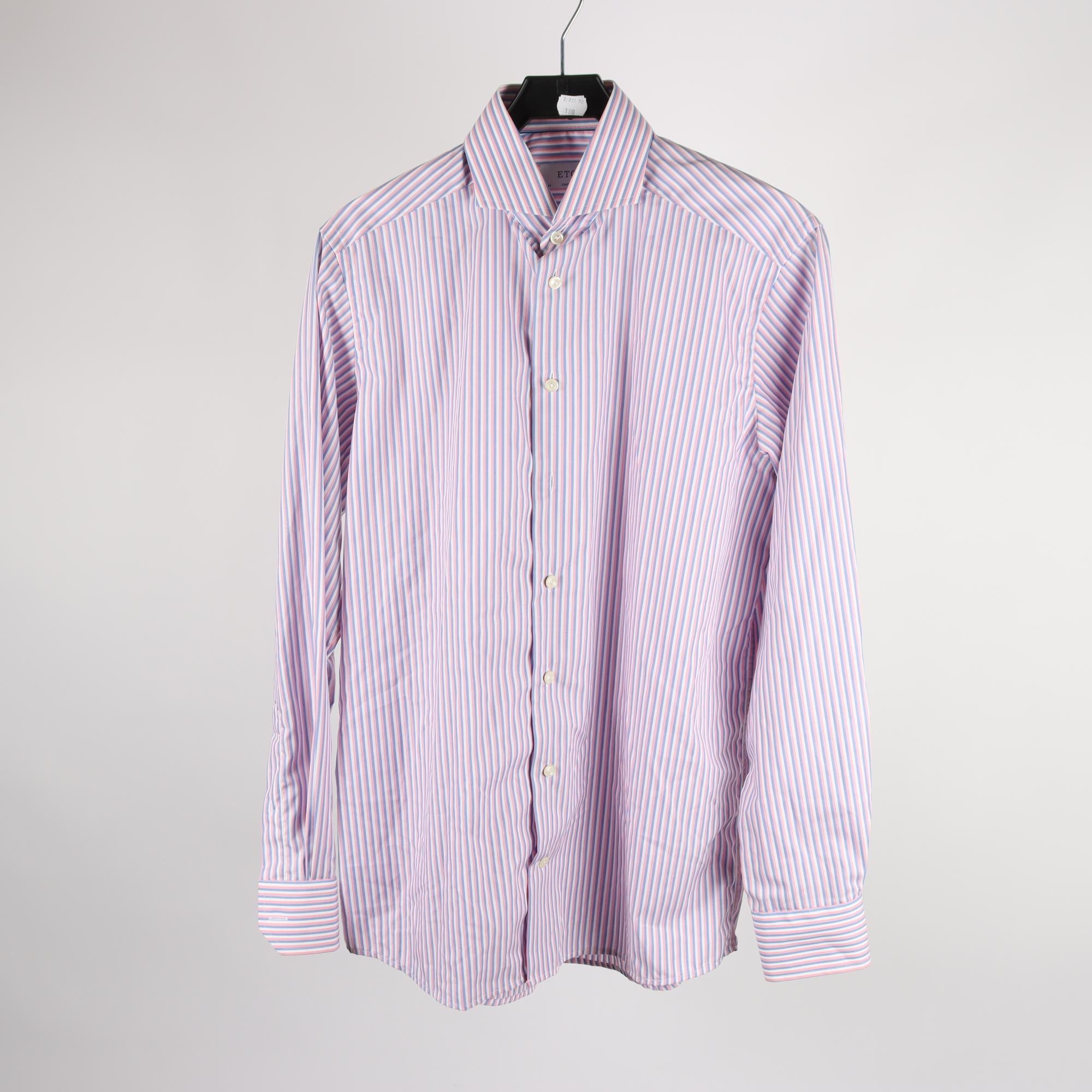 Skjorta, Eton, blå, rosa, vit, stl. 40 15 3/4 (M)