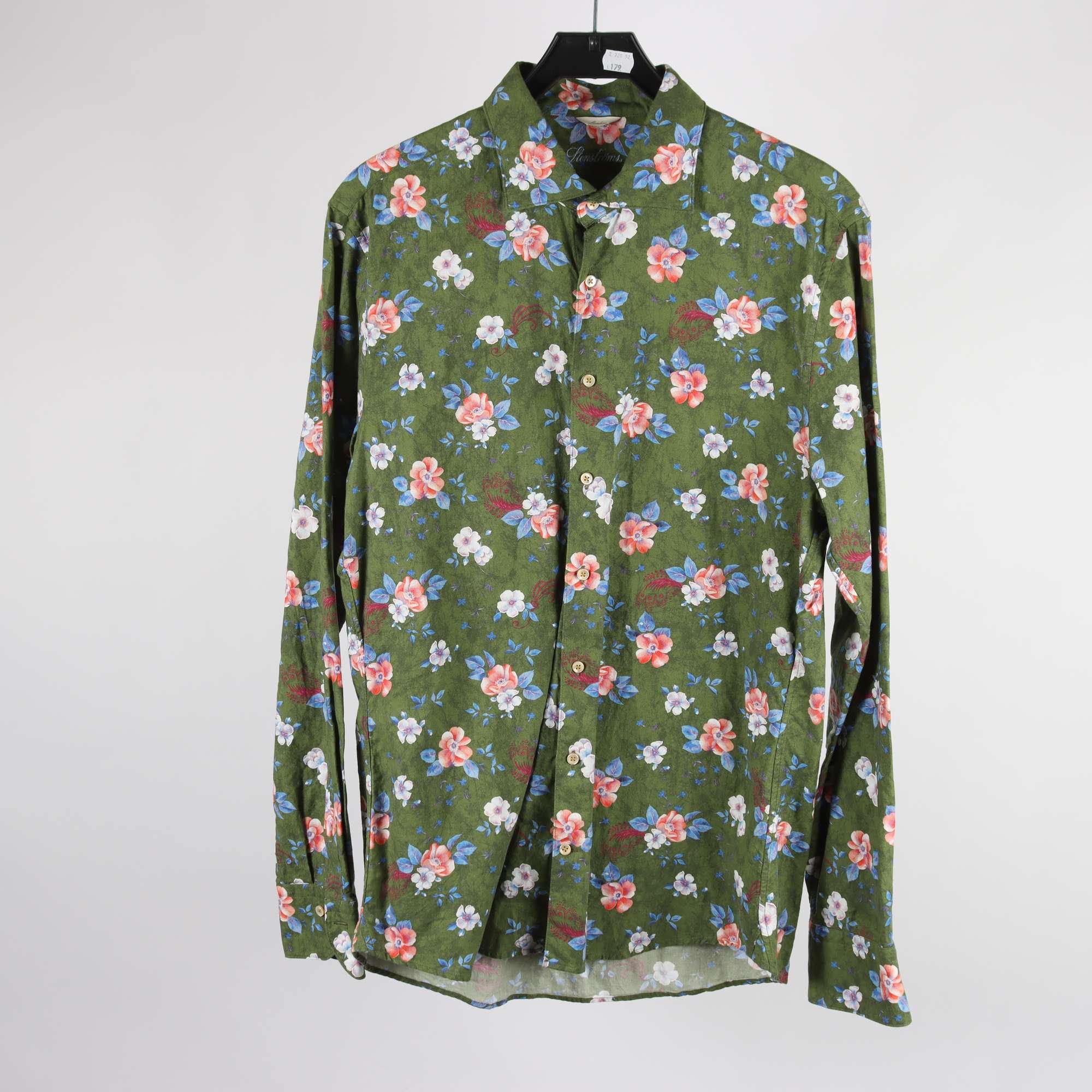 Skjorta, Stenströms, grön, blommig, stl. L